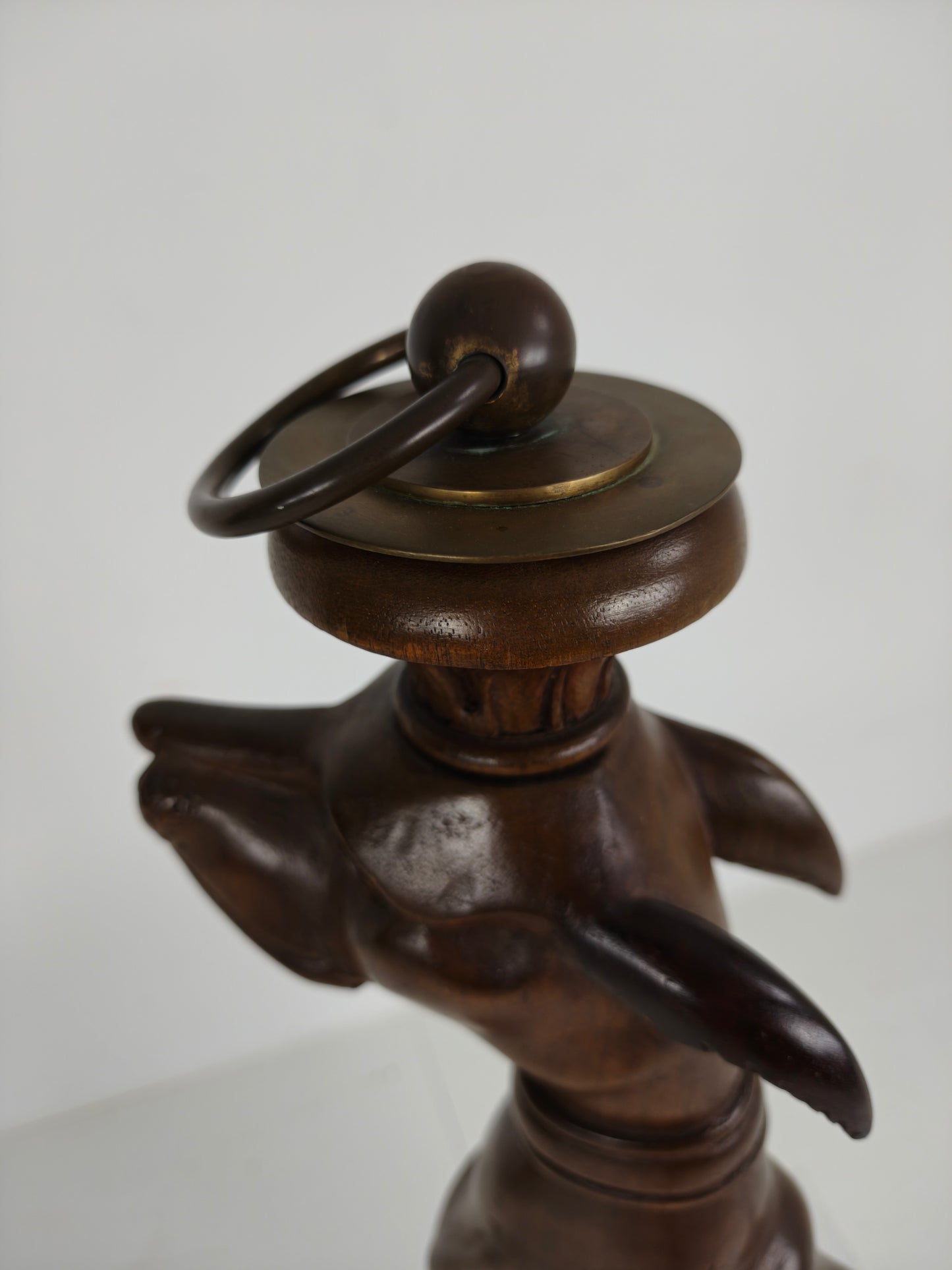 Hand-Carved Wooden Greyhound  Statue -20th Century