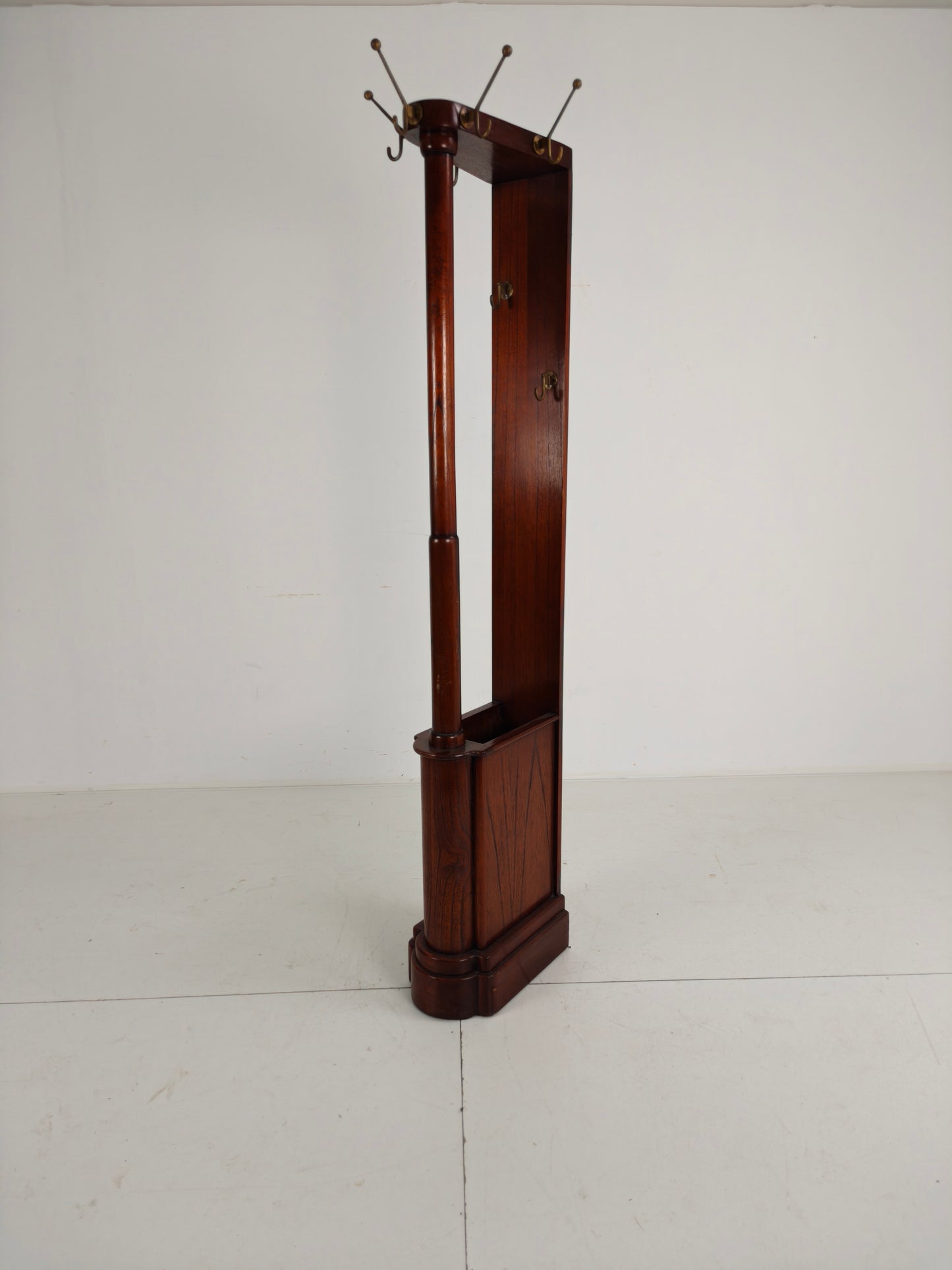 Elegant English Mahogany Coat Rack with Umbrella Stand – Art Deco Style