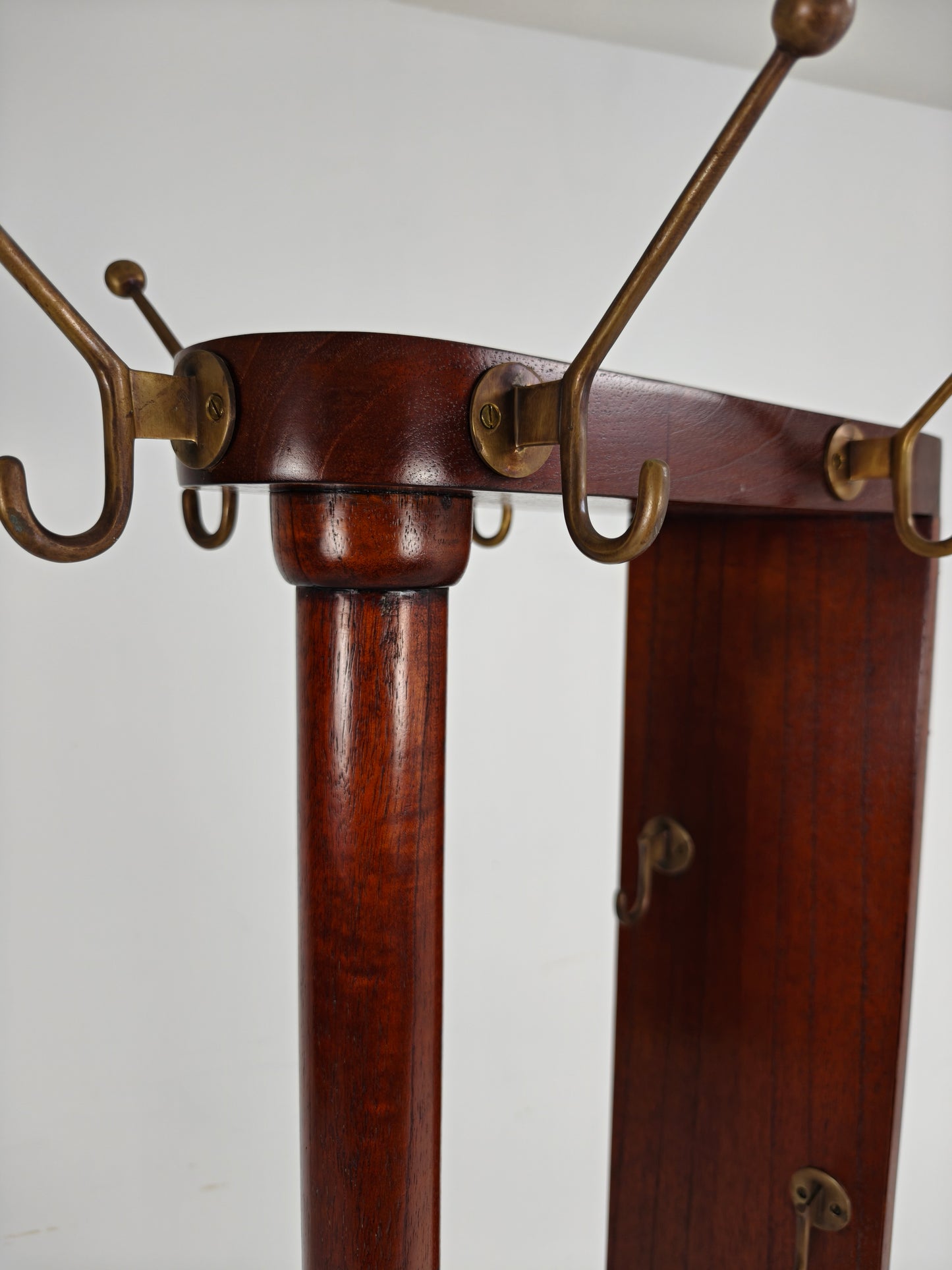 Elegant English Mahogany Coat Rack with Umbrella Stand – Art Deco Style