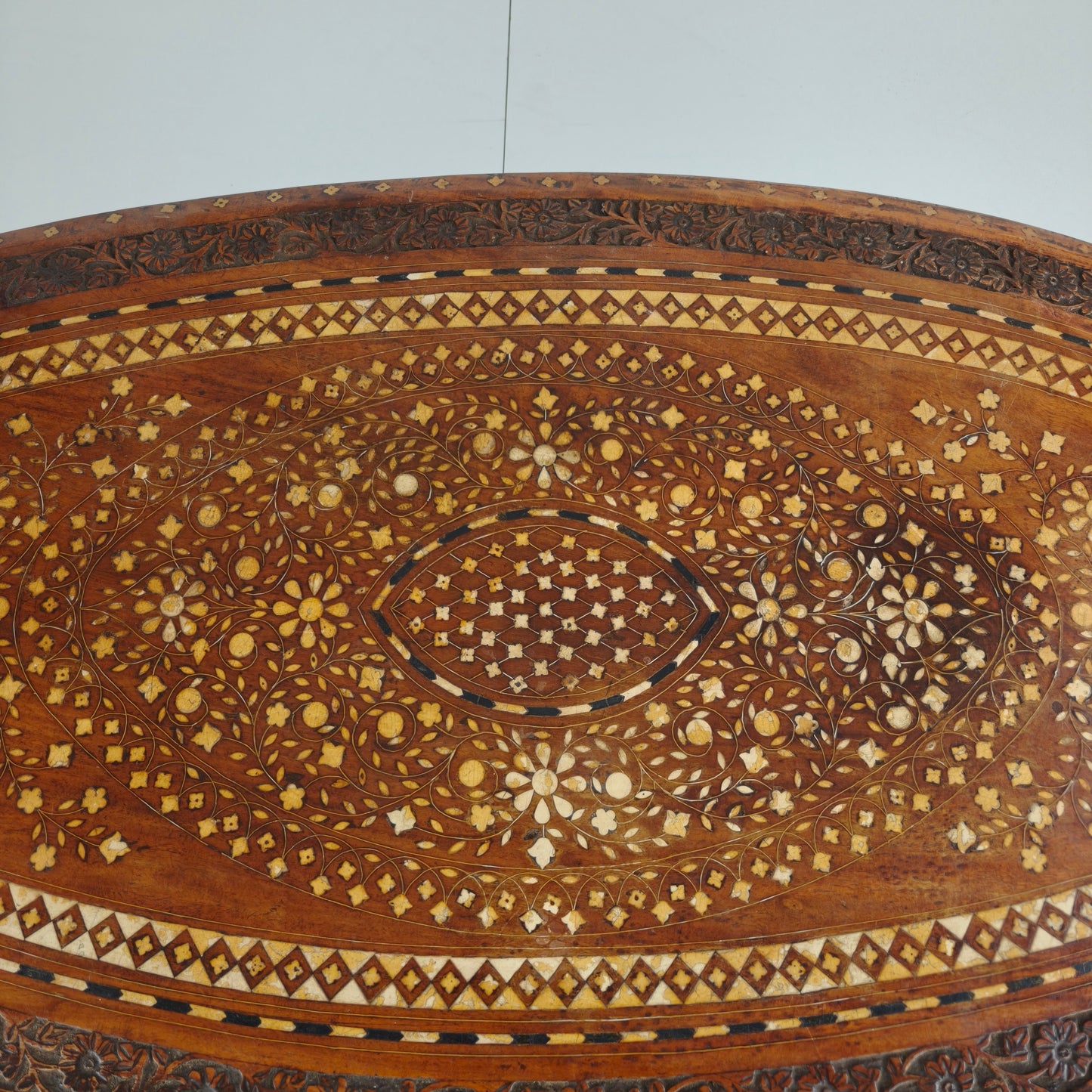 20th Century Anglo-Indian Inlaid Bone Coffee Table