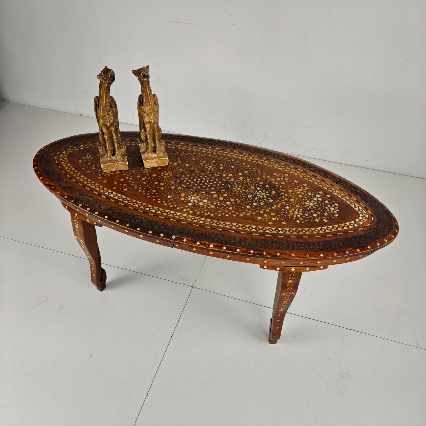 20th Century Anglo-Indian Inlaid Bone Coffee Table