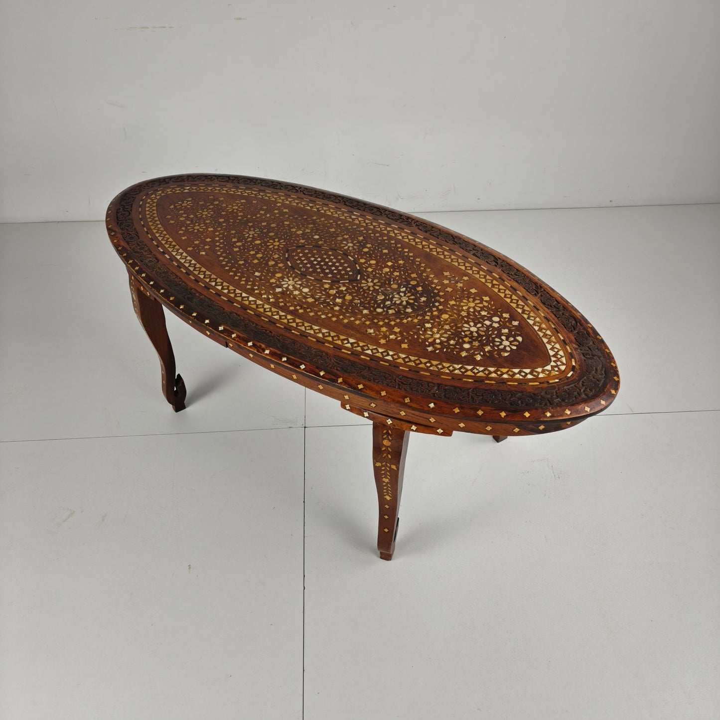 20th Century Anglo-Indian Inlaid Bone Coffee Table
