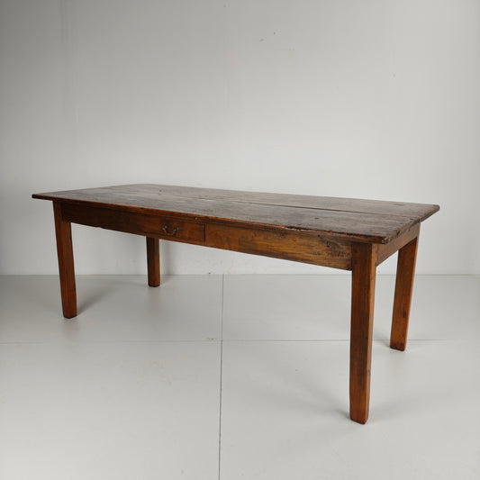 19th Century French Farmhouse Table with Drawer