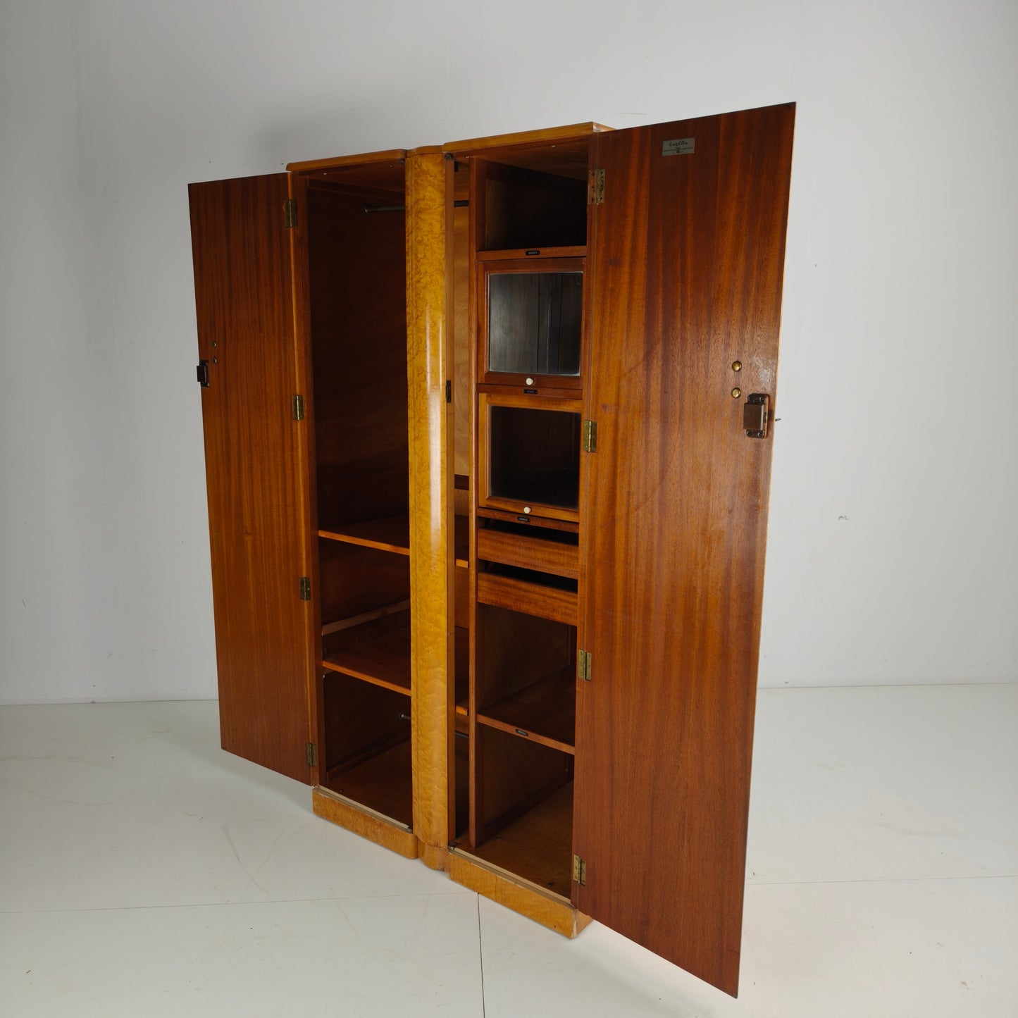 English Art Deco Gentleman’s Wardrobe by Wrighton Furniture English Art Deco Gentleman’s Wardrobe by Wrighton Furniture