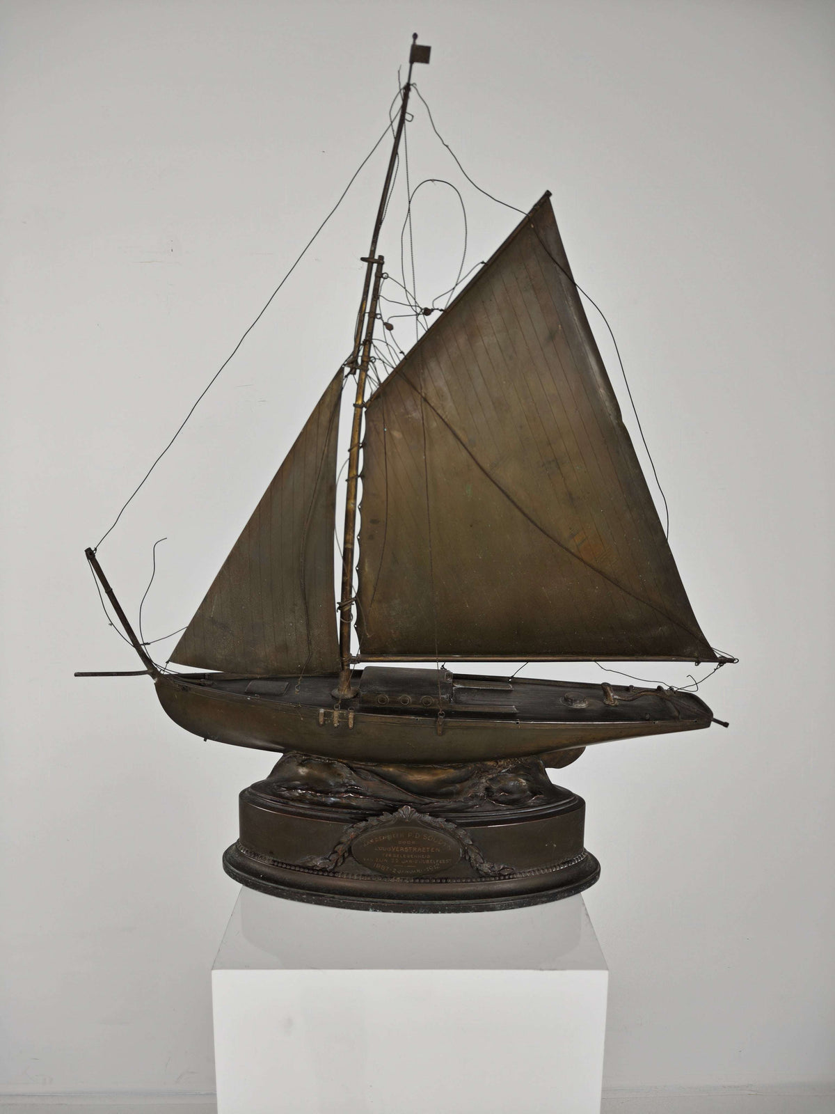 Rare Brass Sailing Ship – Signed and Crafted in 1912 Rare Brass Sailing Ship – Signed and Crafted in 1912