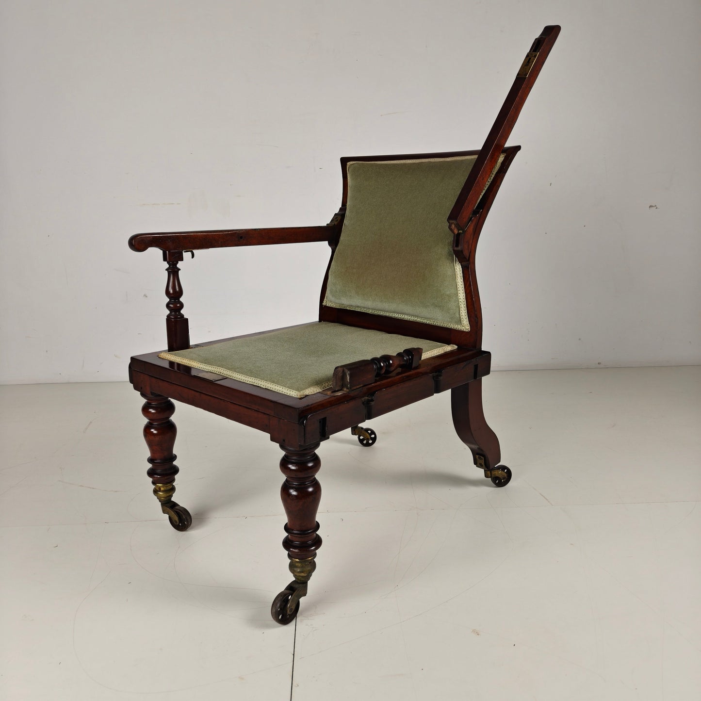 Rare Victorian Adjustable Armchair by J. Alderman, London Rare Victorian Adjustable Armchair by J. Alderman, London