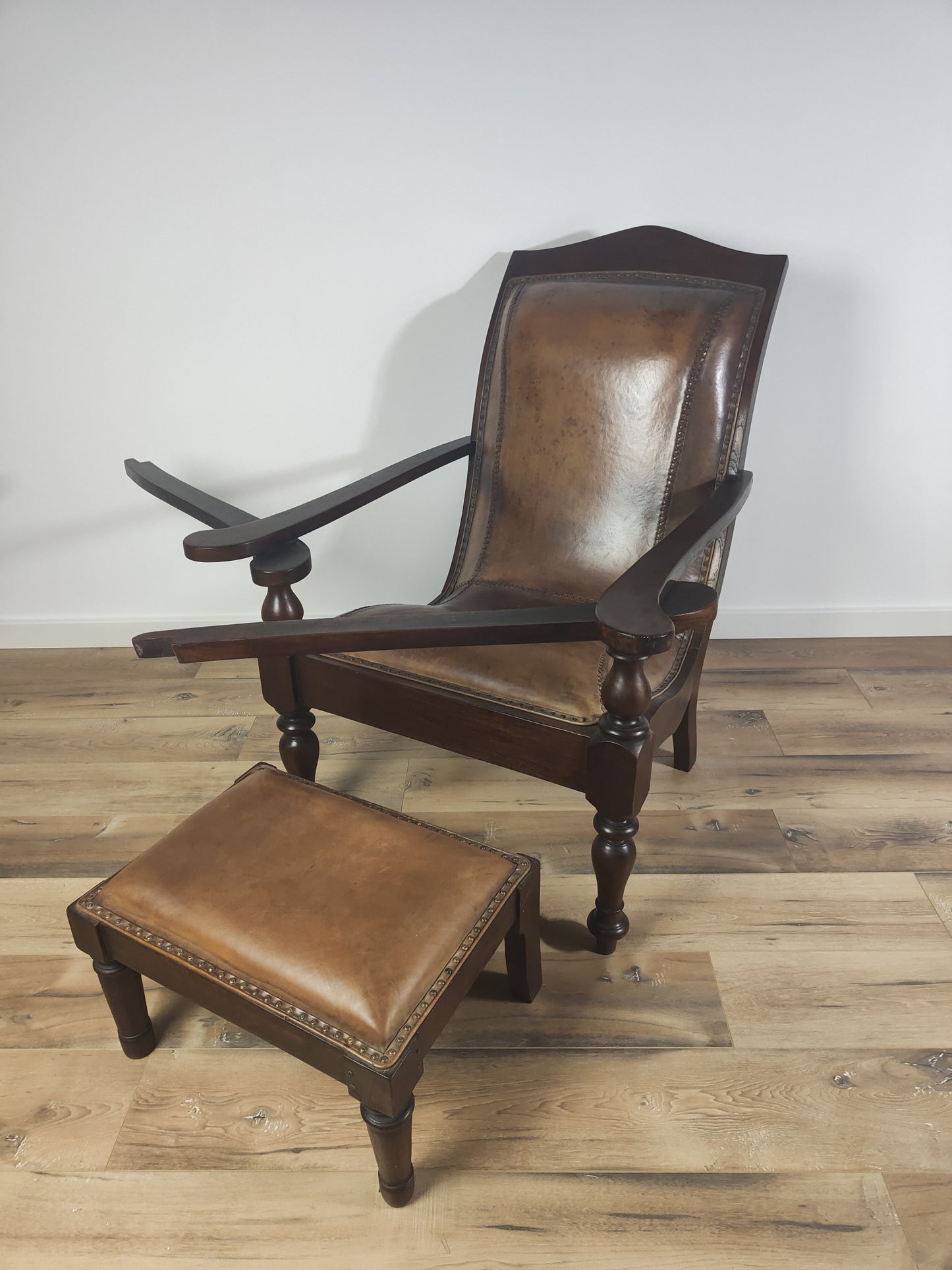 Antique Castle Armchair/Chipperchair including stool