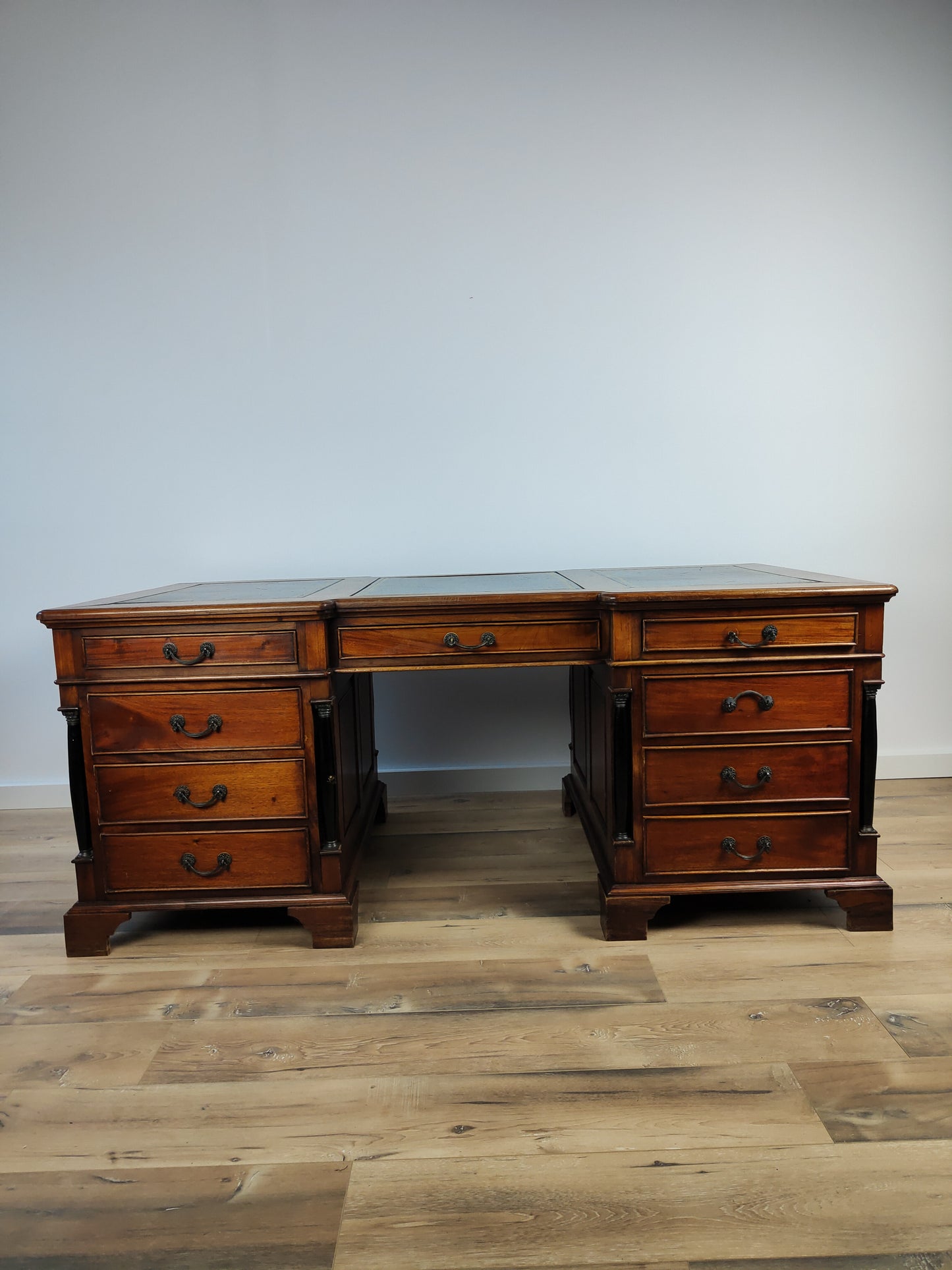 Classic Antique English Chesterfield Partner Desk