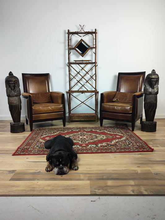 Art Deco Design Sheep Leather Armchairs