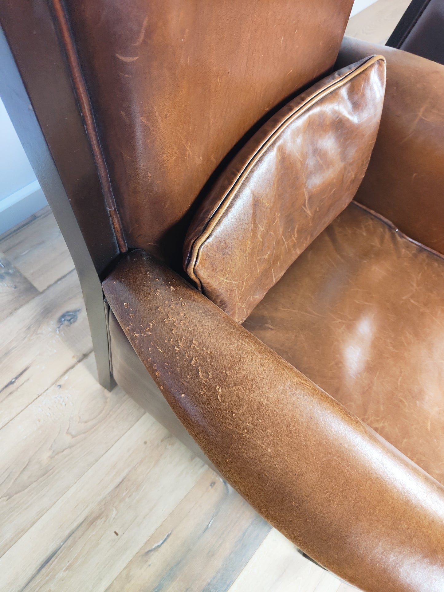 Art Deco Design Sheep Leather Armchairs