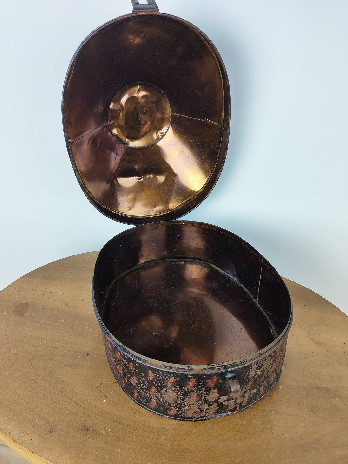 Royal Navy Anqitue Toleware Hat Box