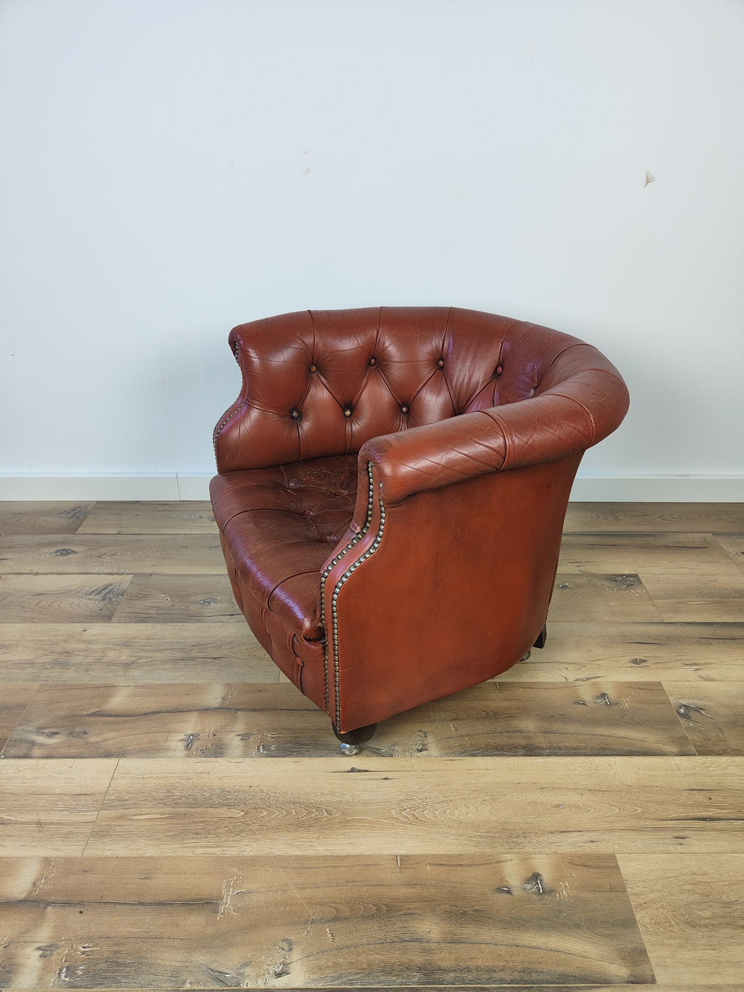 Small Chesterfield Leather Armchair