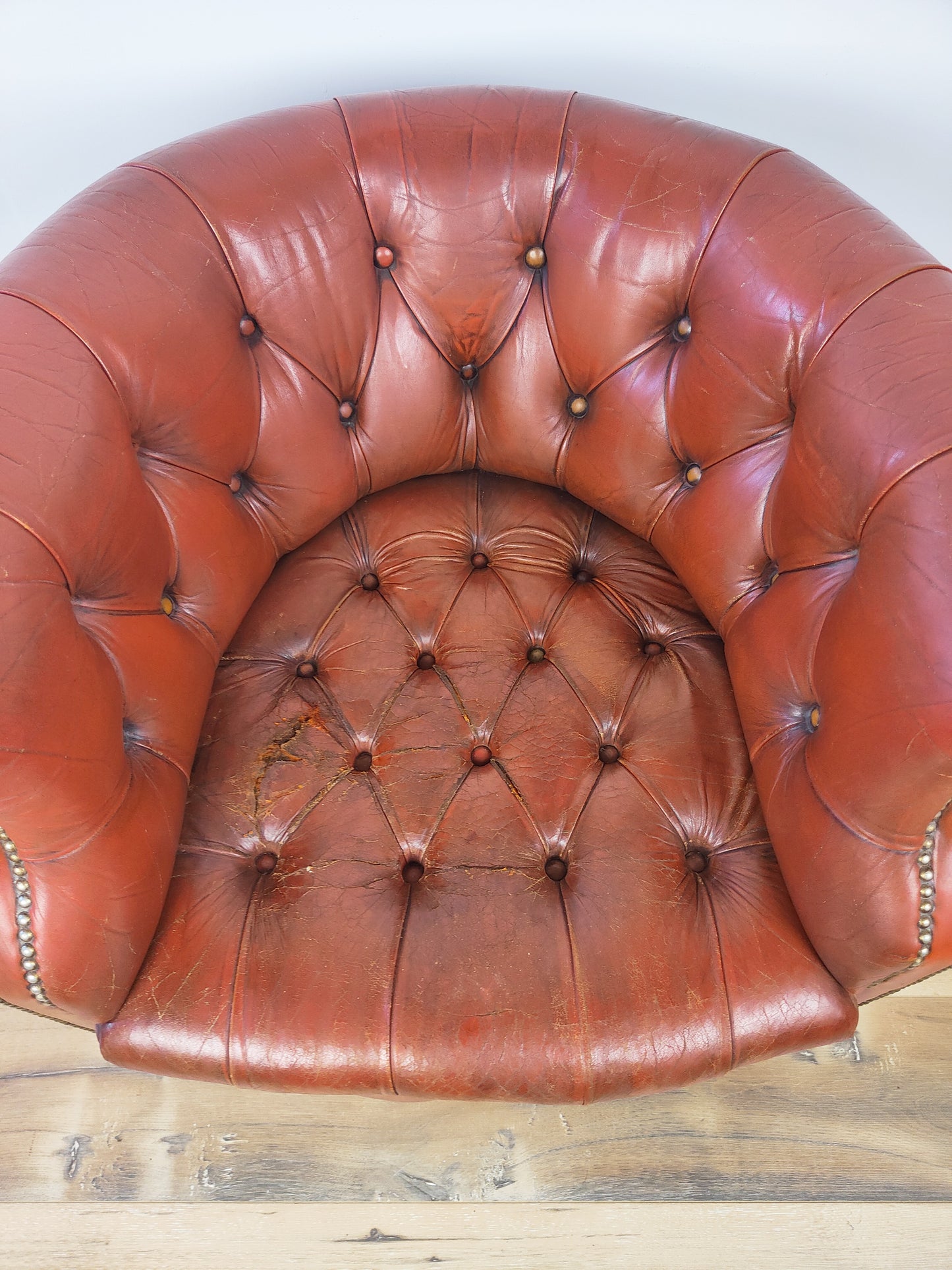 Small Chesterfield Leather Armchair