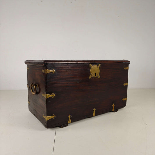 18th Century Dutch VOC Colonial Chest with Brass Mounts 18th Century Dutch VOC Colonial Chest with Brass Mounts