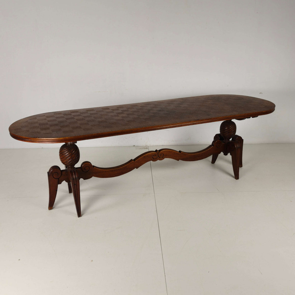 1920s Belgian Art Deco Oak Parquetry Dining Table 1920s Belgian Art Deco Oak Parquetry Dining Table