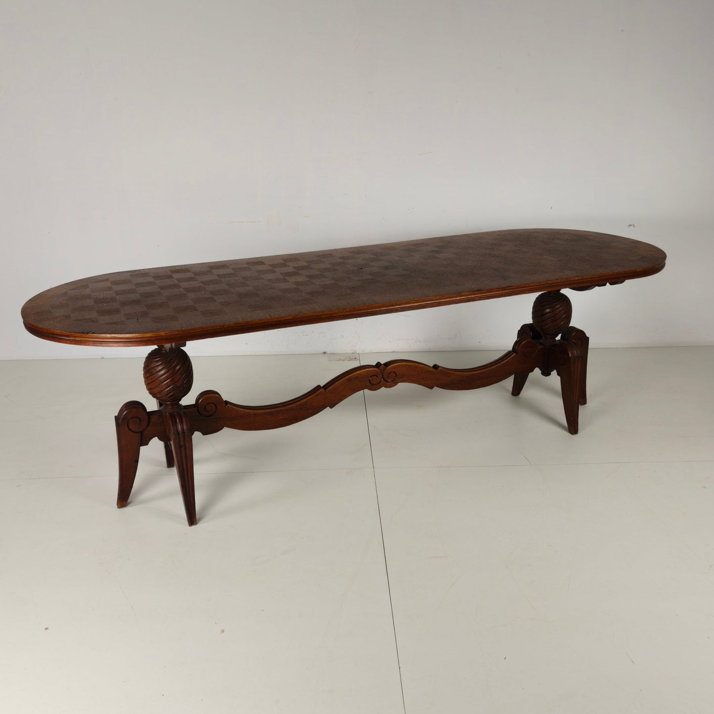 1920s Belgian Art Deco Oak Parquetry Dining Table 1920s Belgian Art Deco Oak Parquetry Dining Table