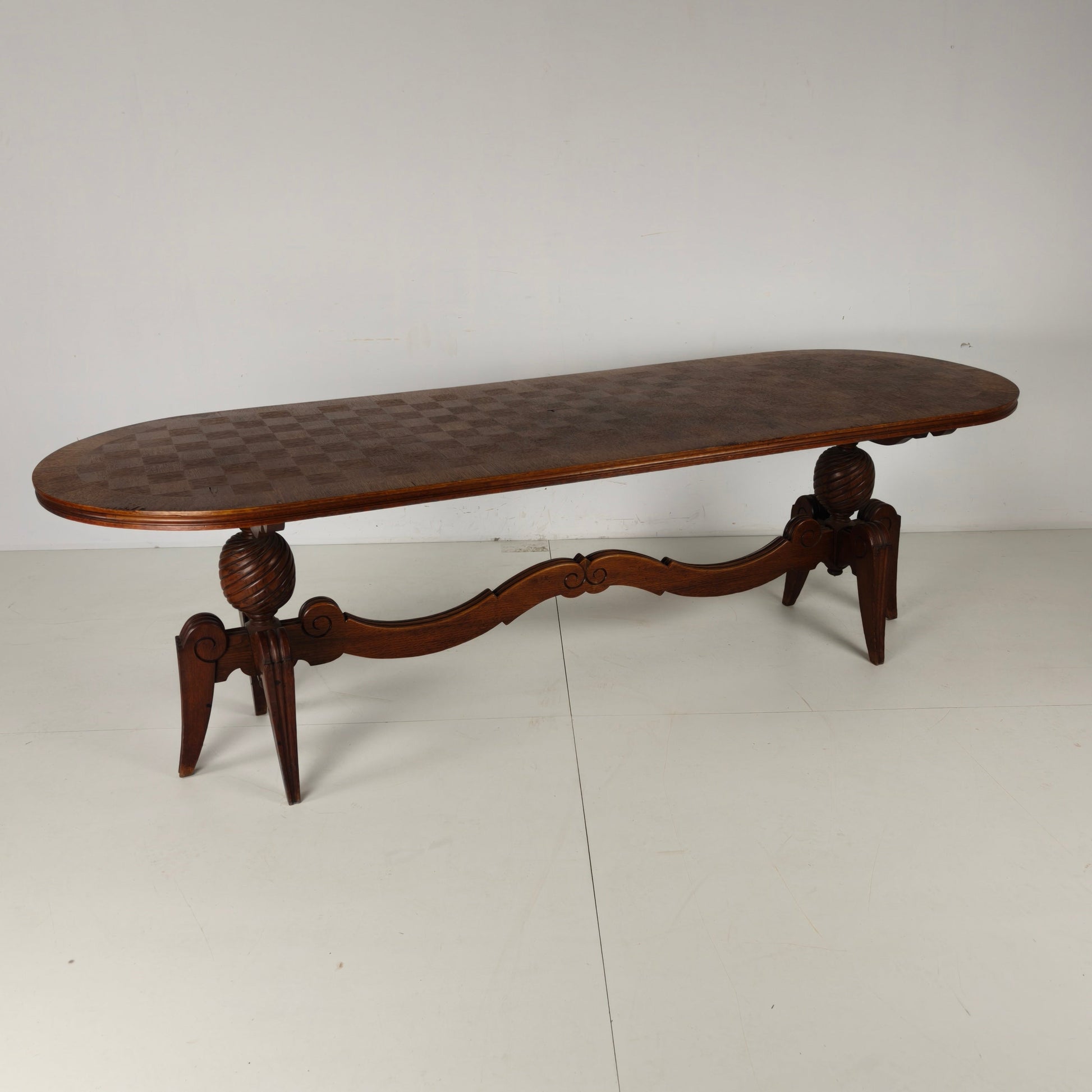 1920s Belgian Art Deco Oak Parquetry Dining Table 1920s Belgian Art Deco Oak Parquetry Dining Table