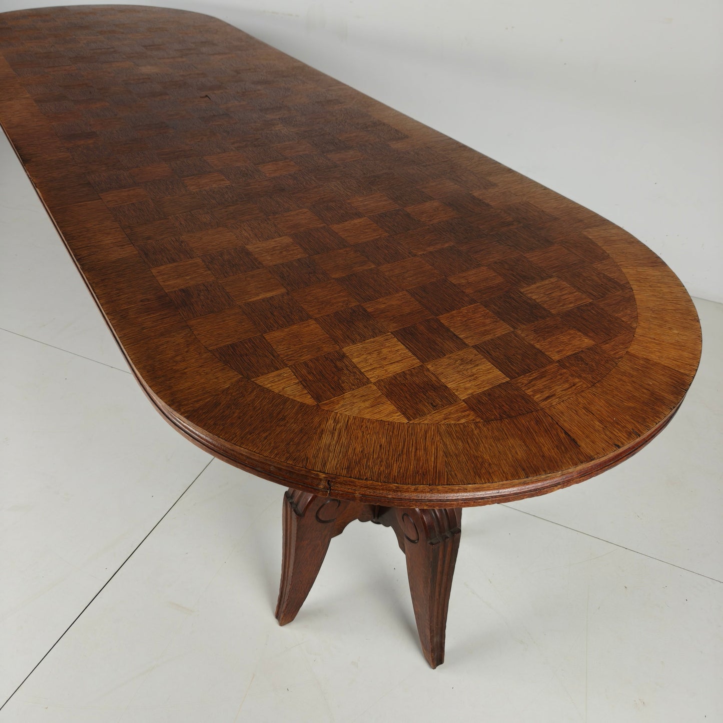1920s Belgian Art Deco Oak Parquetry Dining Table 1920s Belgian Art Deco Oak Parquetry Dining Table