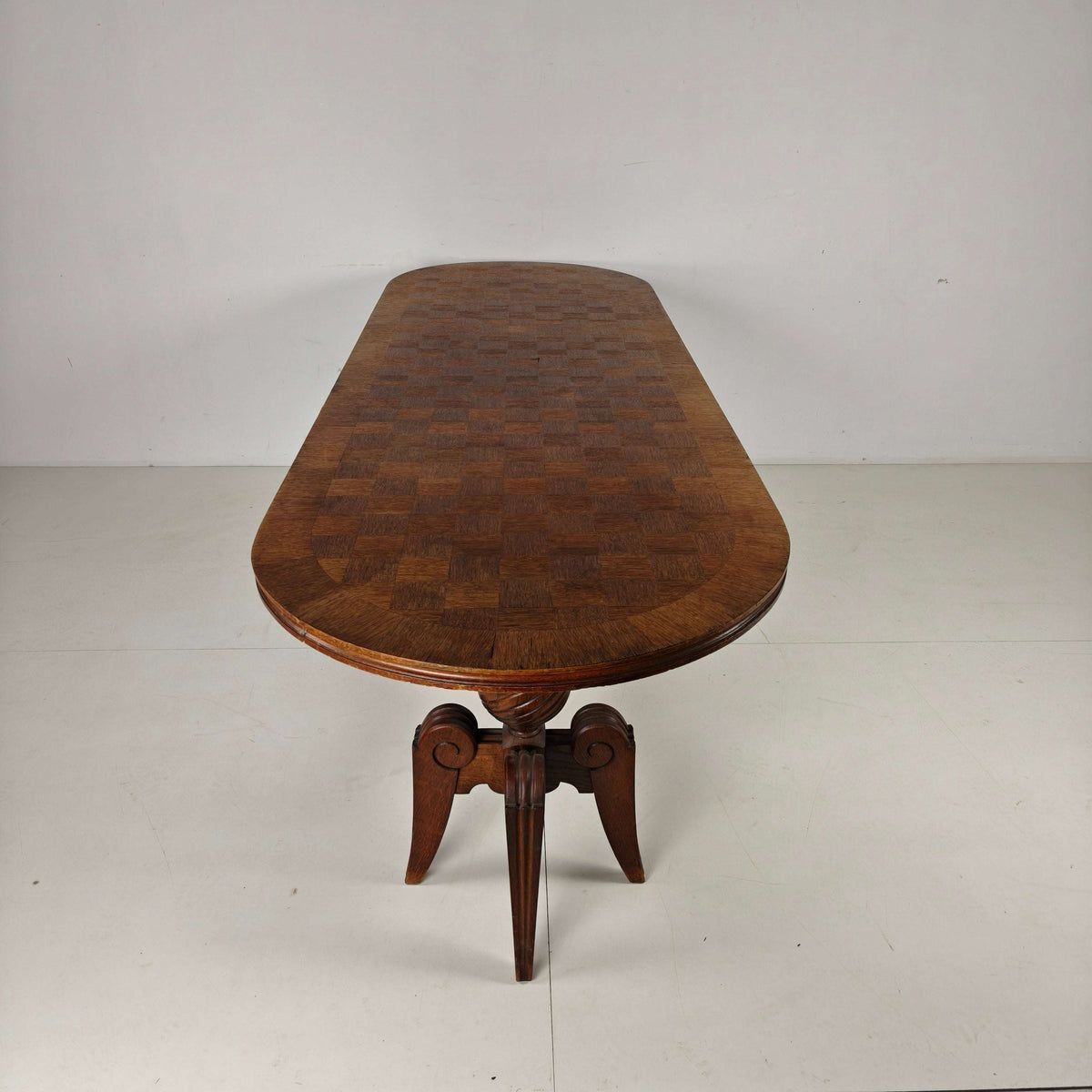 1920s Belgian Art Deco Oak Parquetry Dining Table 1920s Belgian Art Deco Oak Parquetry Dining Table