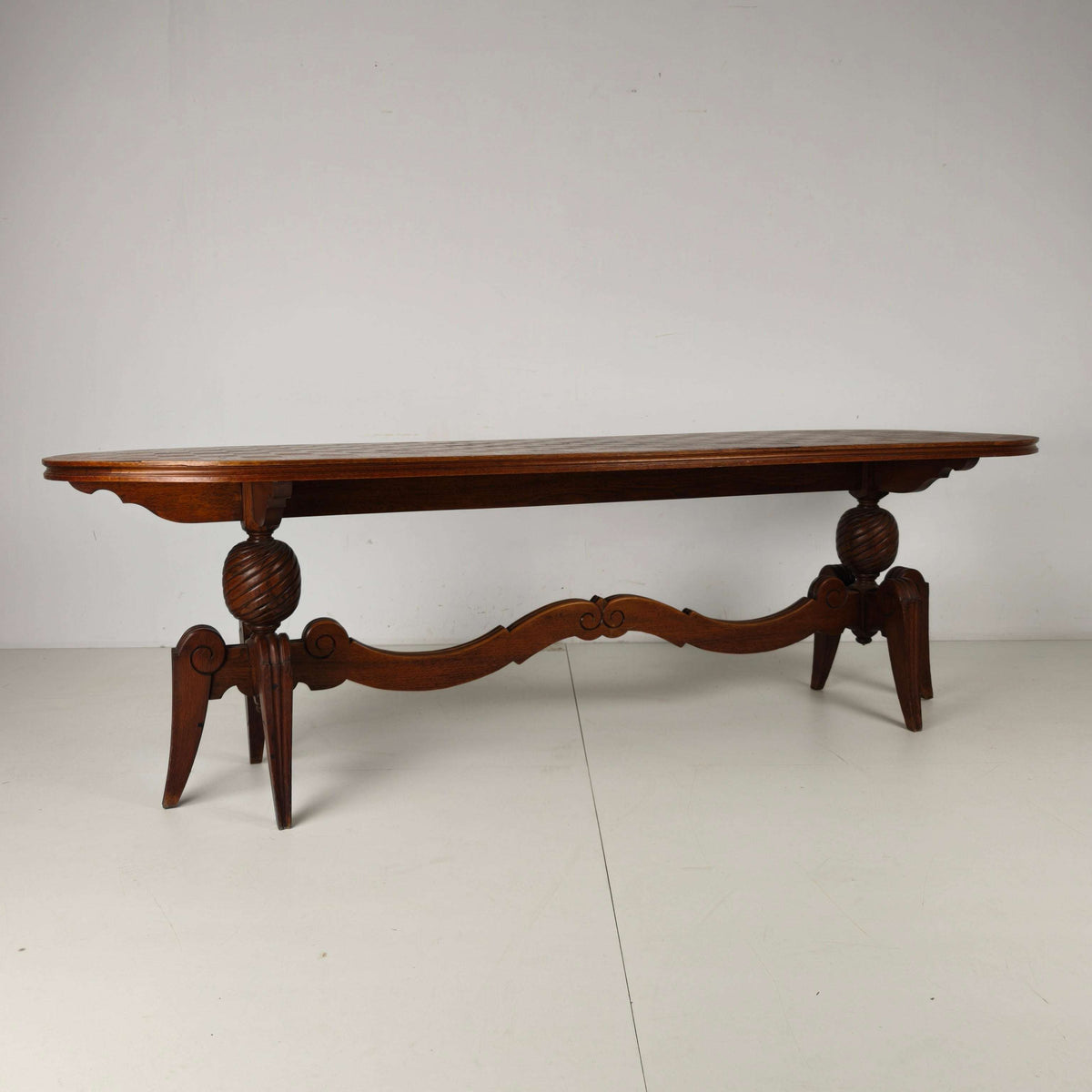 1920s Belgian Art Deco Oak Parquetry Dining Table 1920s Belgian Art Deco Oak Parquetry Dining Table