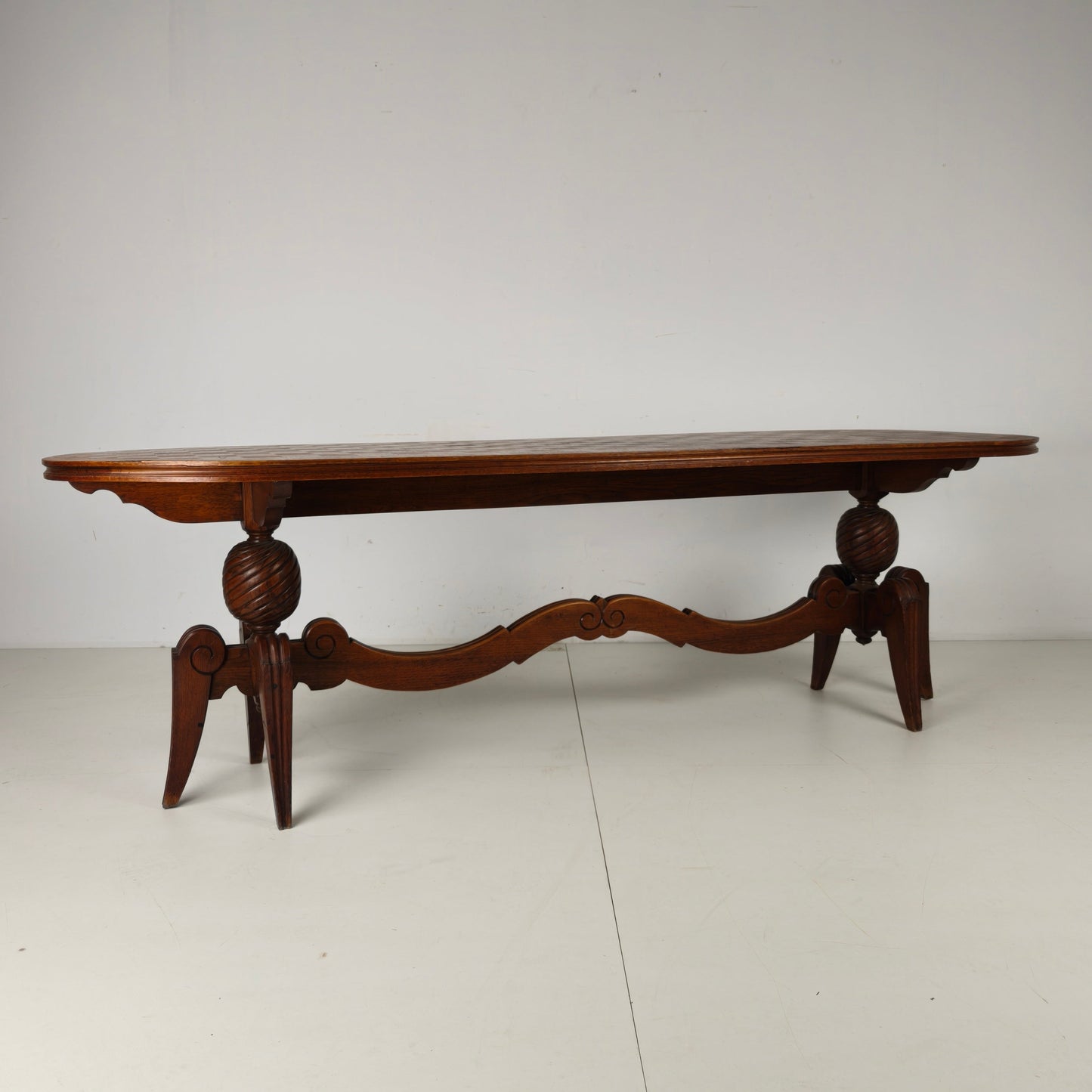 1920s Belgian Art Deco Oak Parquetry Dining Table 1920s Belgian Art Deco Oak Parquetry Dining Table