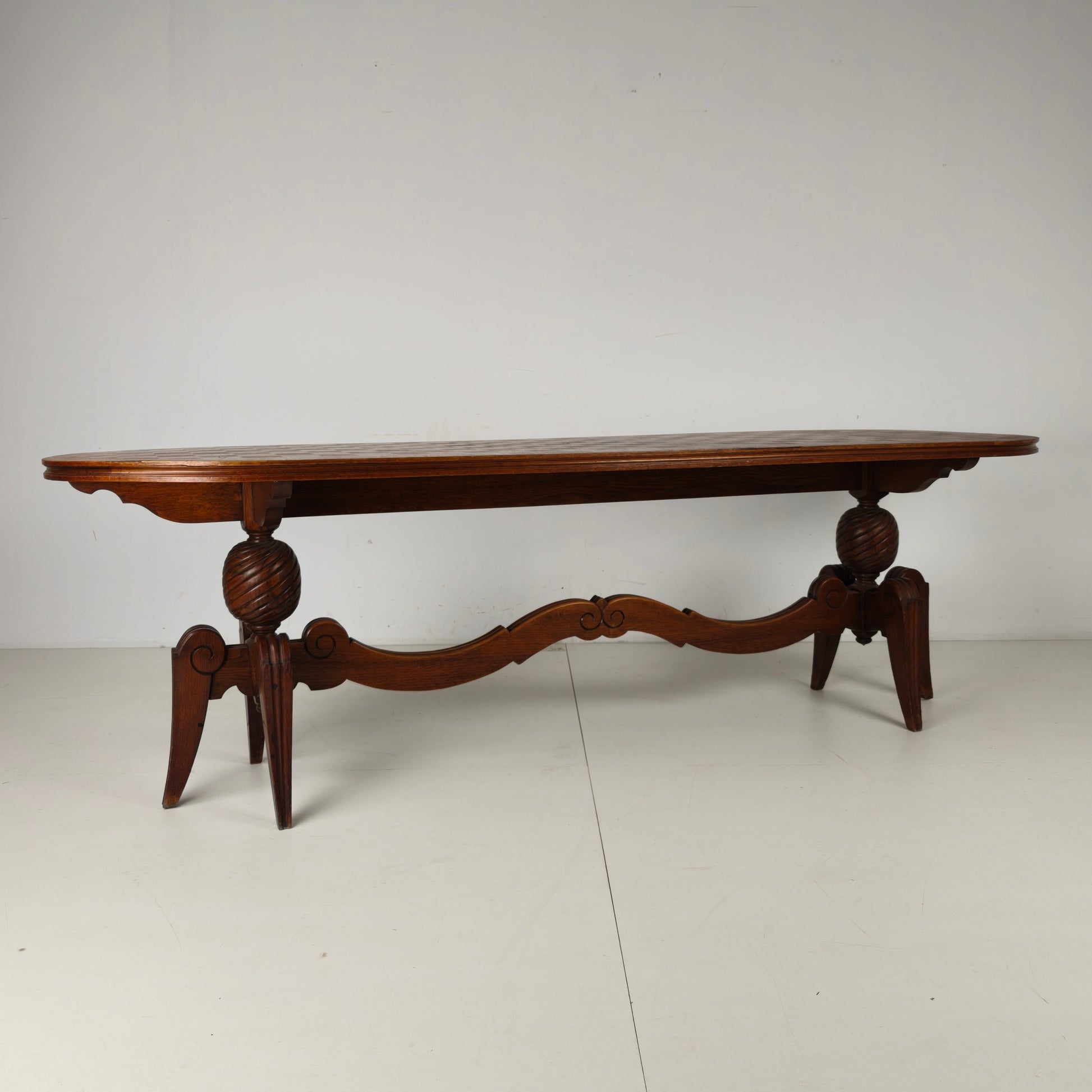 1920s Belgian Art Deco Oak Parquetry Dining Table 1920s Belgian Art Deco Oak Parquetry Dining Table