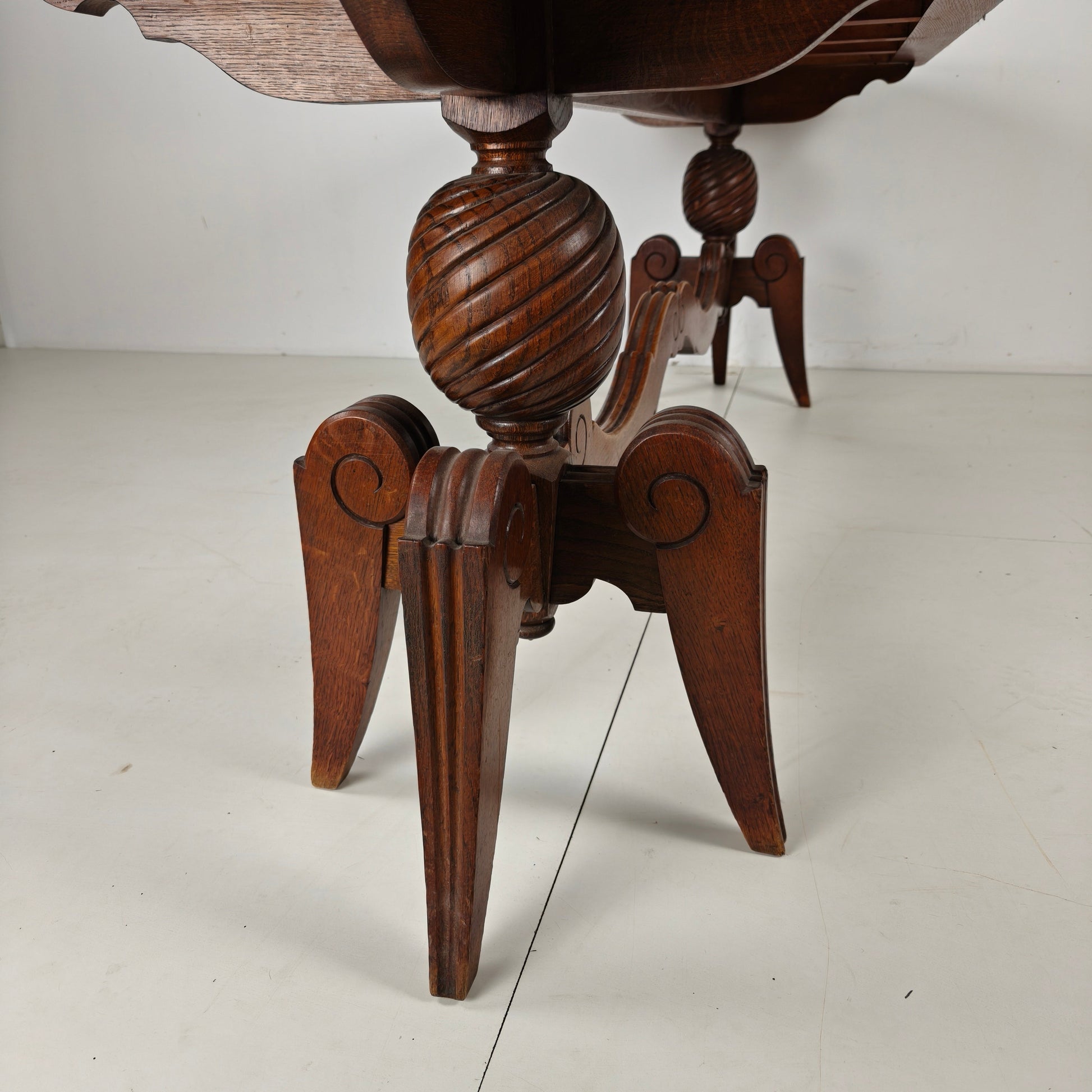 1920s Belgian Art Deco Oak Parquetry Dining Table 1920s Belgian Art Deco Oak Parquetry Dining Table