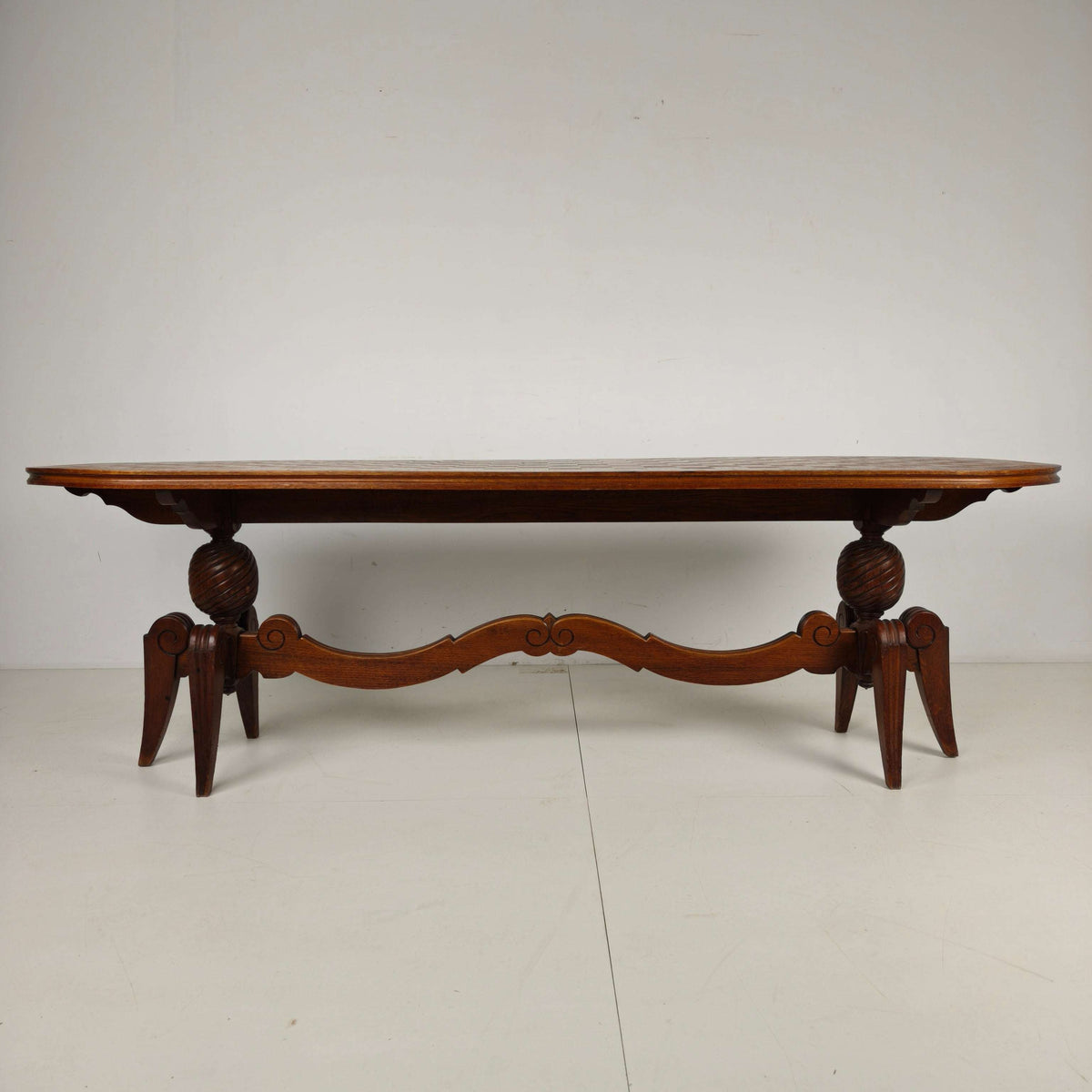 1920s Belgian Art Deco Oak Parquetry Dining Table 1920s Belgian Art Deco Oak Parquetry Dining Table