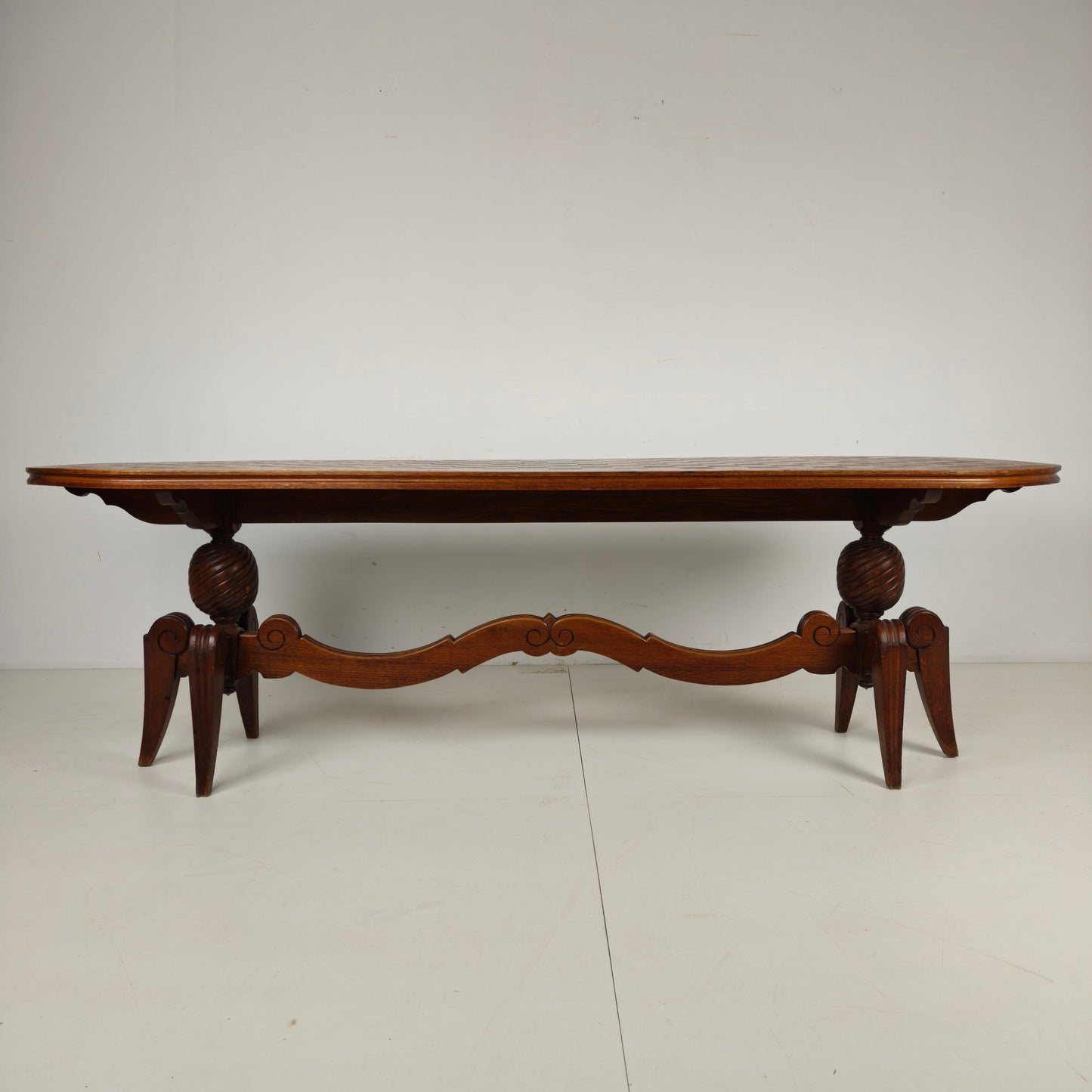 1920s Belgian Art Deco Oak Parquetry Dining Table 1920s Belgian Art Deco Oak Parquetry Dining Table