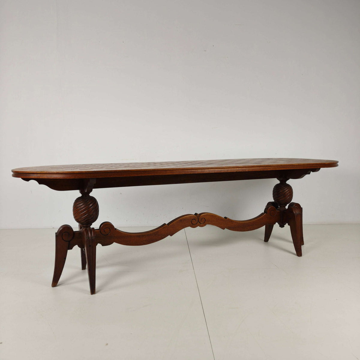 1920s Belgian Art Deco Oak Parquetry Dining Table 1920s Belgian Art Deco Oak Parquetry Dining Table