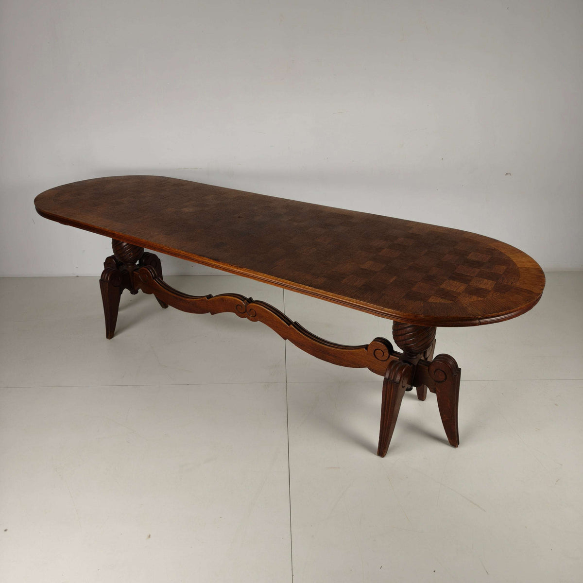 1920s Belgian Art Deco Oak Parquetry Dining Table 1920s Belgian Art Deco Oak Parquetry Dining Table