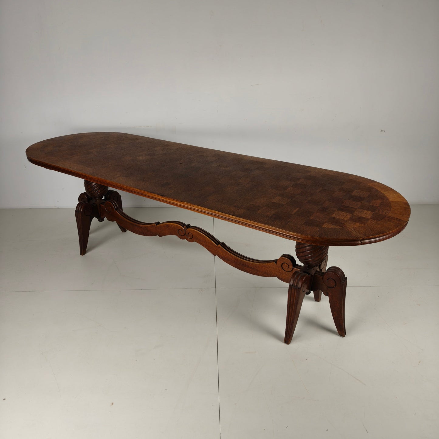 1920s Belgian Art Deco Oak Parquetry Dining Table 1920s Belgian Art Deco Oak Parquetry Dining Table