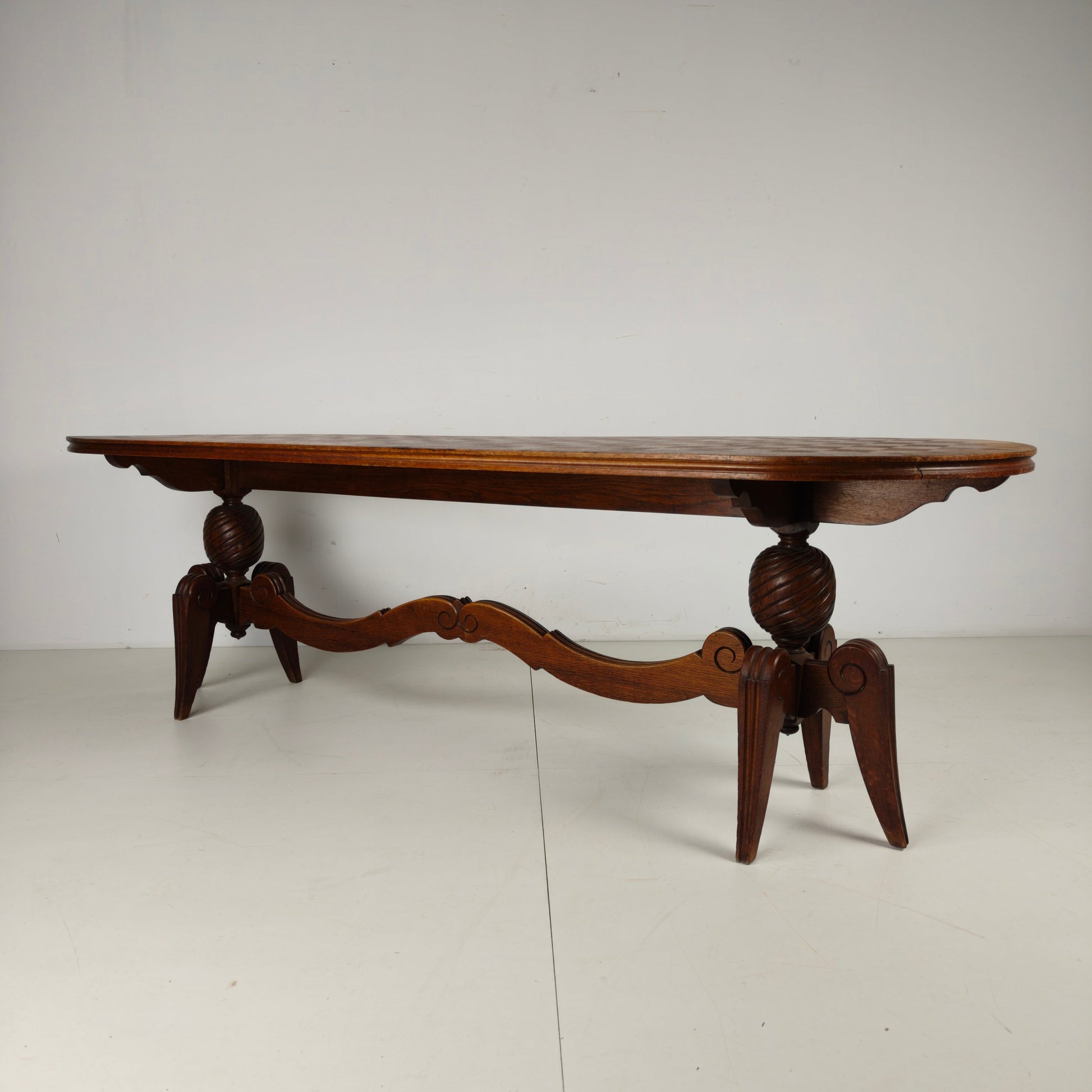 1920s Belgian Art Deco Oak Parquetry Dining Table 1920s Belgian Art Deco Oak Parquetry Dining Table