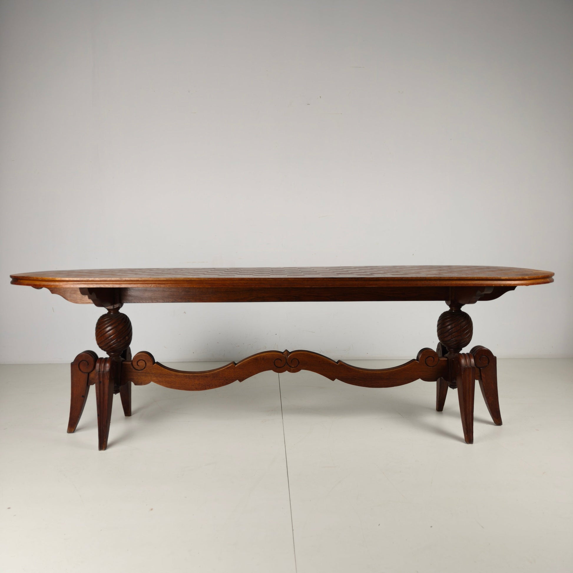 1920s Belgian Art Deco Oak Parquetry Dining Table 1920s Belgian Art Deco Oak Parquetry Dining Table