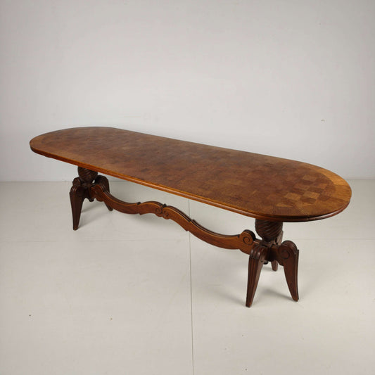 1920s Belgian Art Deco Oak Parquetry Dining Table 1920s Belgian Art Deco Oak Parquetry Dining Table