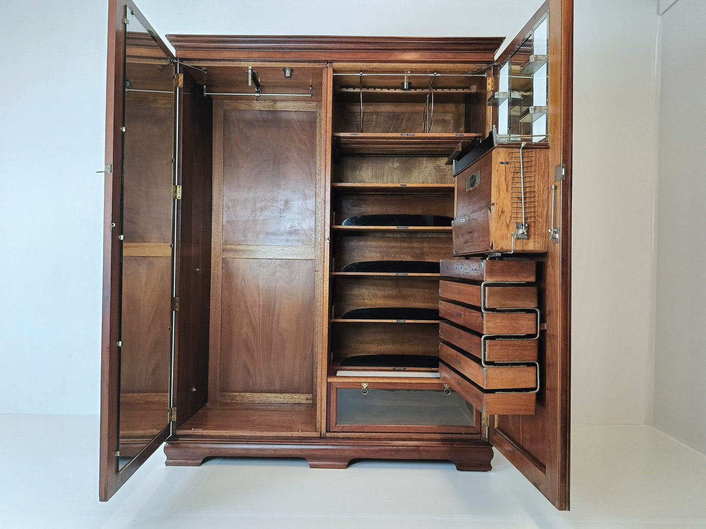 1920s, Burr Nut Compactom Ltd Gentleman's Wardrobe (4) 1920s, Burr Nut Compactom Ltd Gentleman's Wardrobe (4)