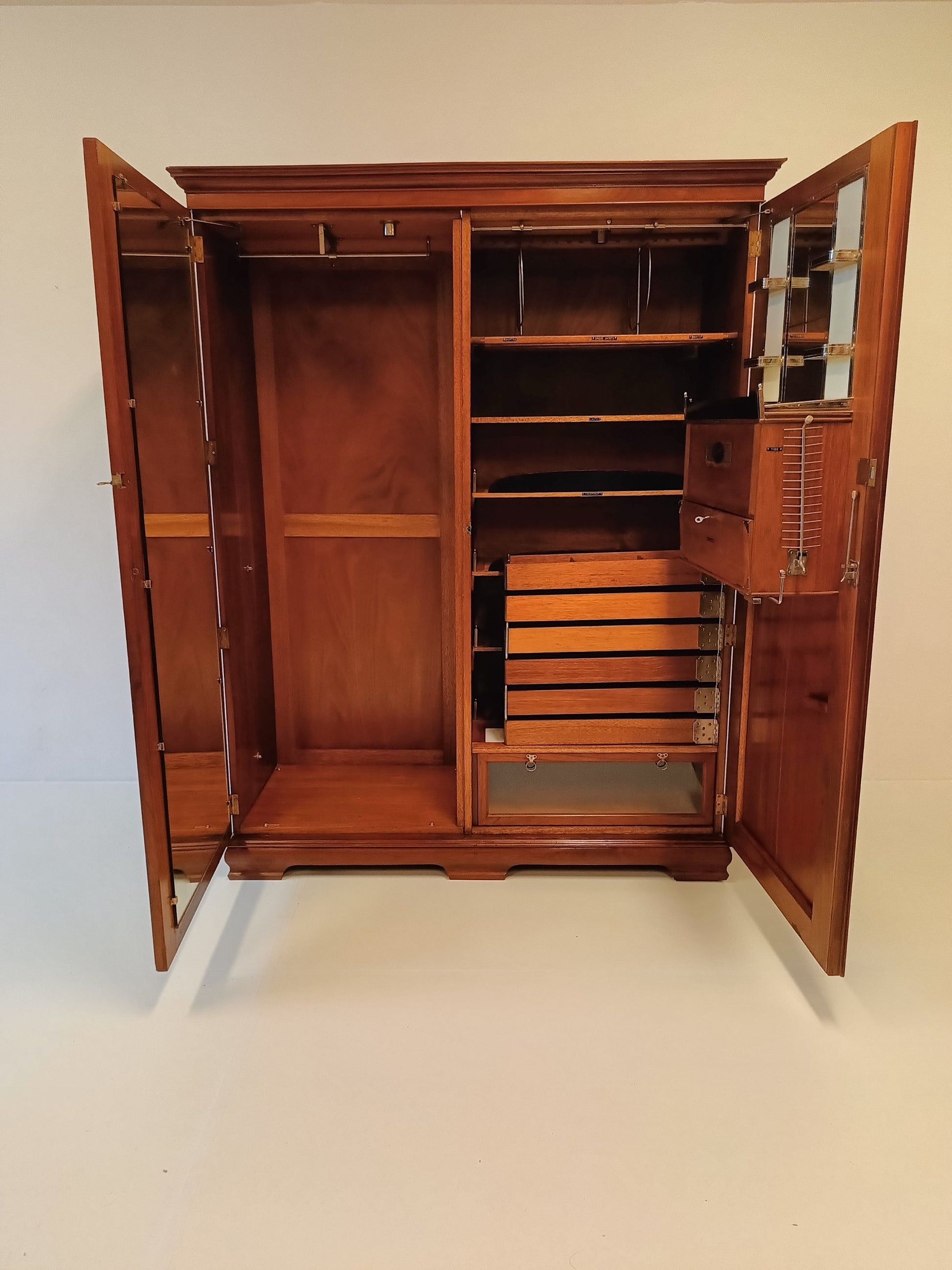 1920s, Burr Nut Compactom Ltd Gentleman's Wardrobe (4) 1920s, Burr Nut Compactom Ltd Gentleman's Wardrobe (4)