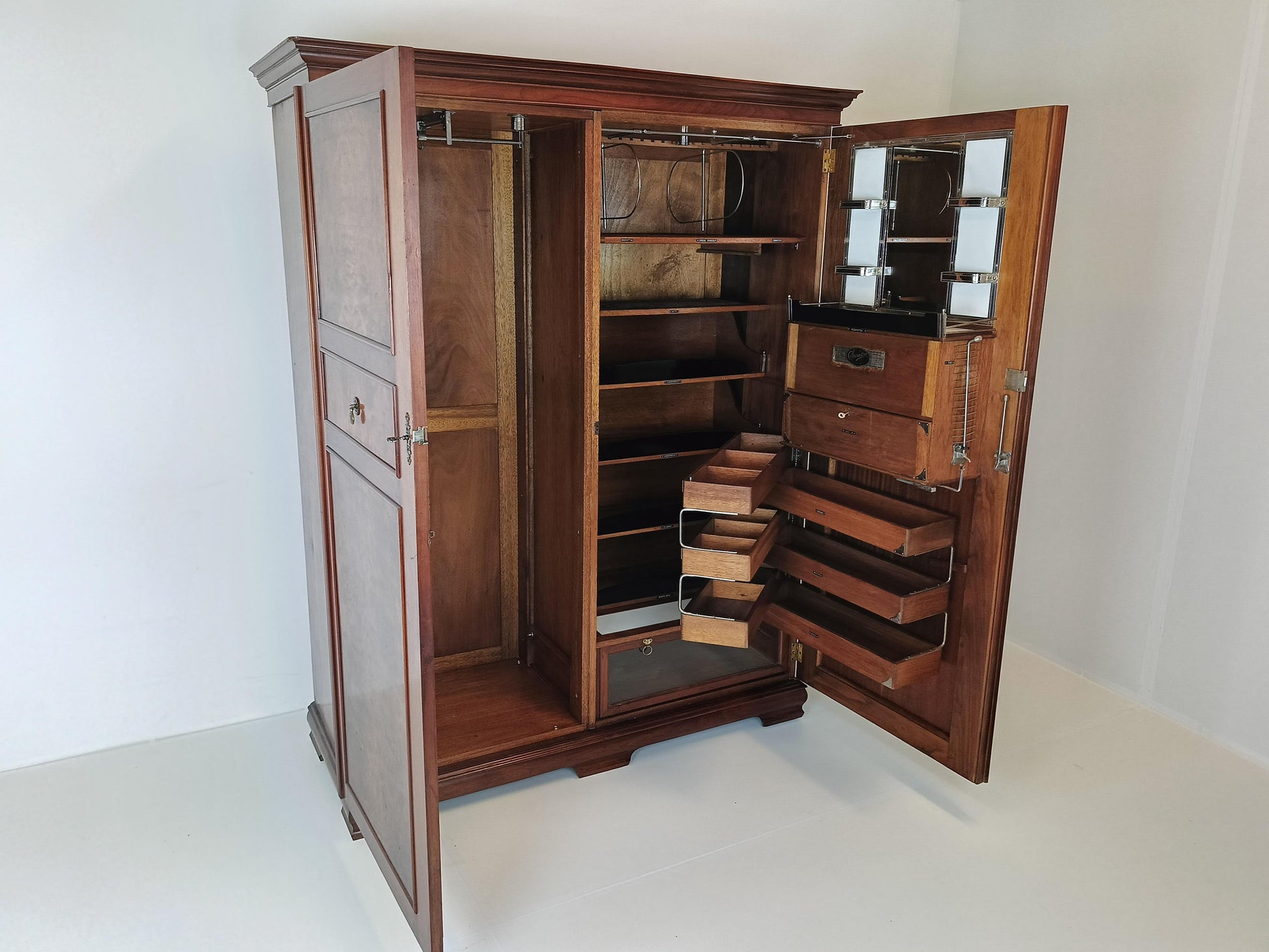 1920s, Burr Nut Compactom Ltd Gentleman's Wardrobe (4) 1920s, Burr Nut Compactom Ltd Gentleman's Wardrobe (4)