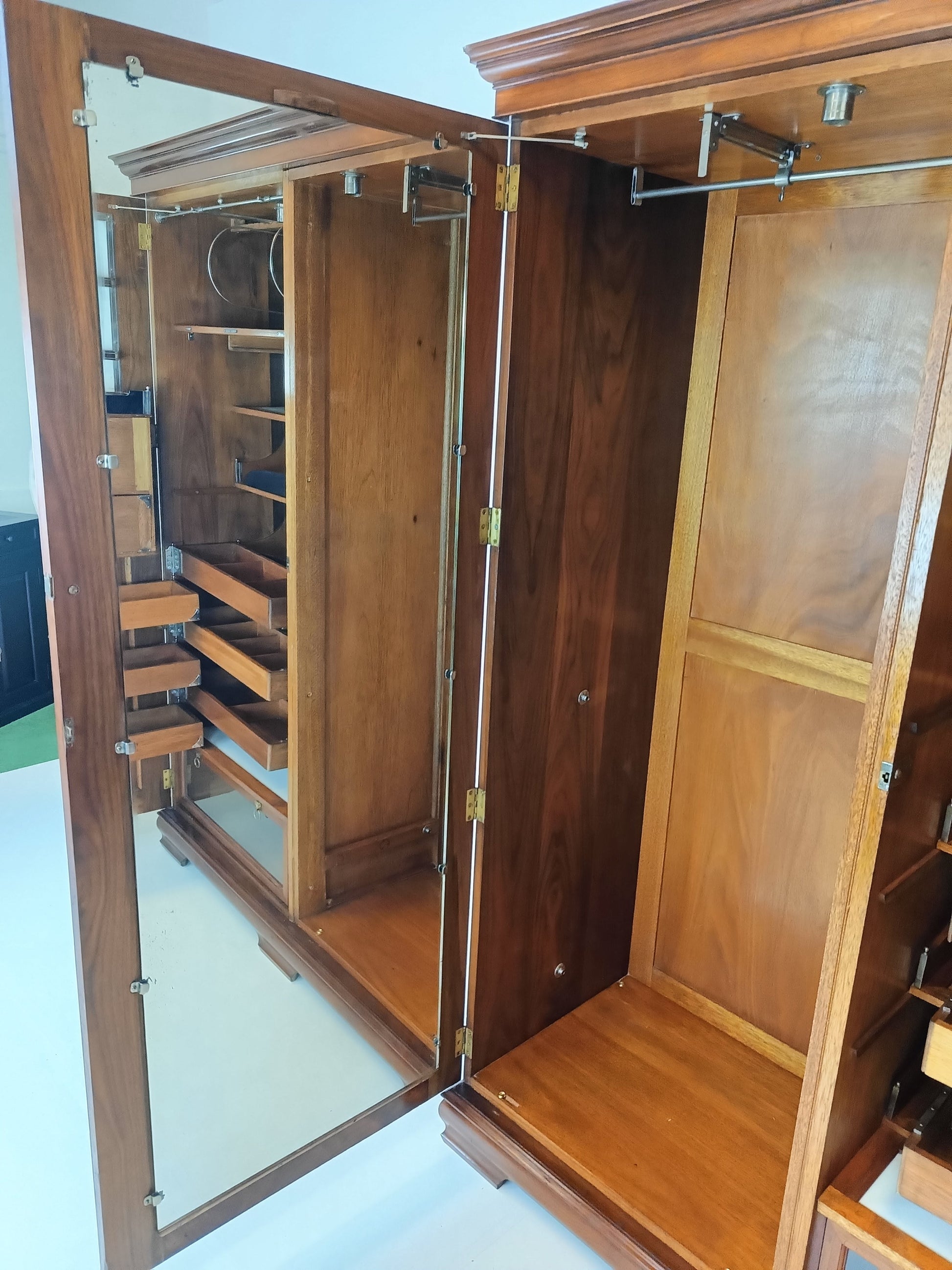 1920s, Burr Nut Compactom Ltd Gentleman's Wardrobe (4) 1920s, Burr Nut Compactom Ltd Gentleman's Wardrobe (4)