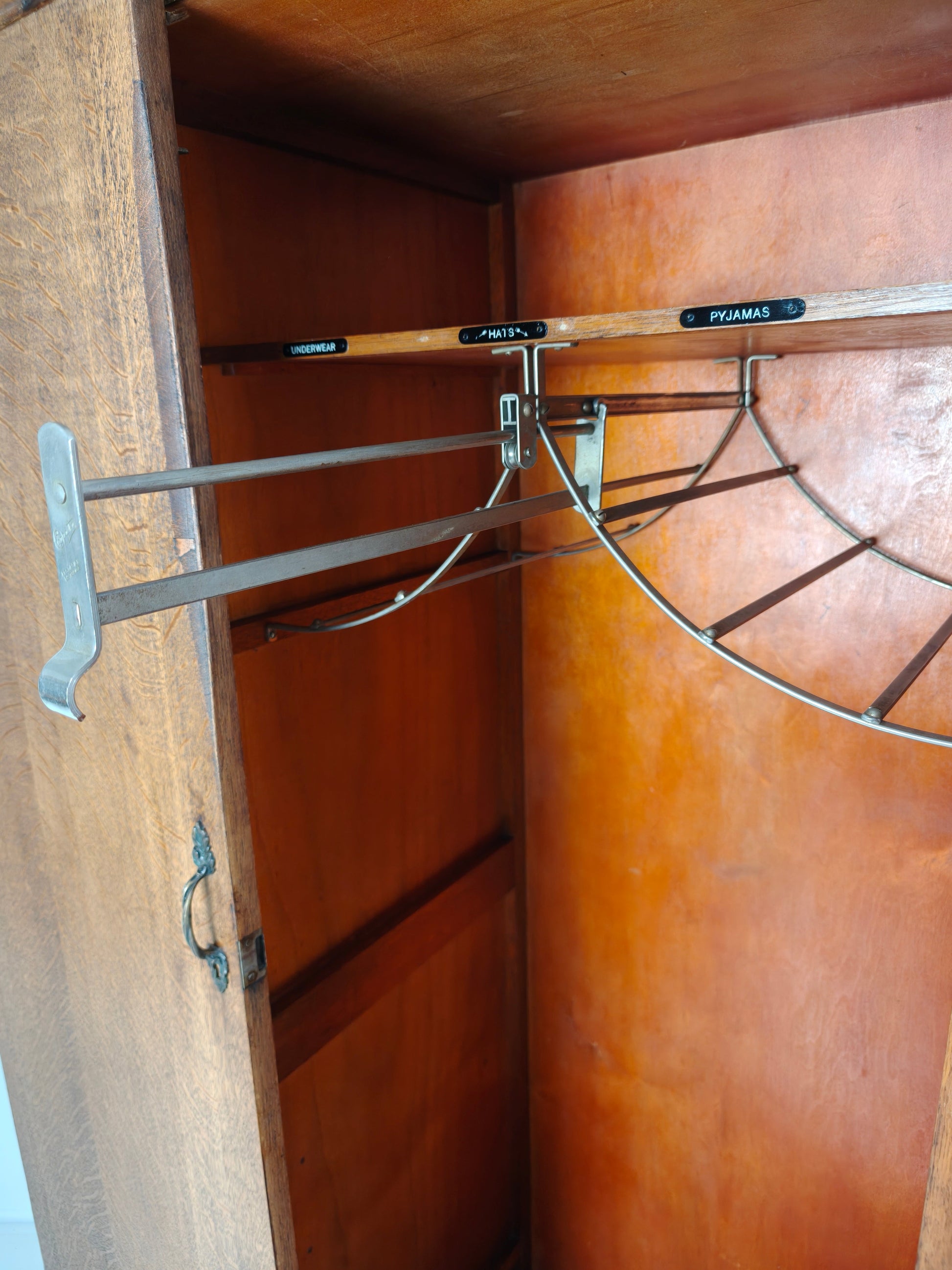 1920s Light Oak Compactom Ltd Gentleman’s Wardrobe 1920s Light Oak Compactom Ltd Gentleman’s Wardrobe