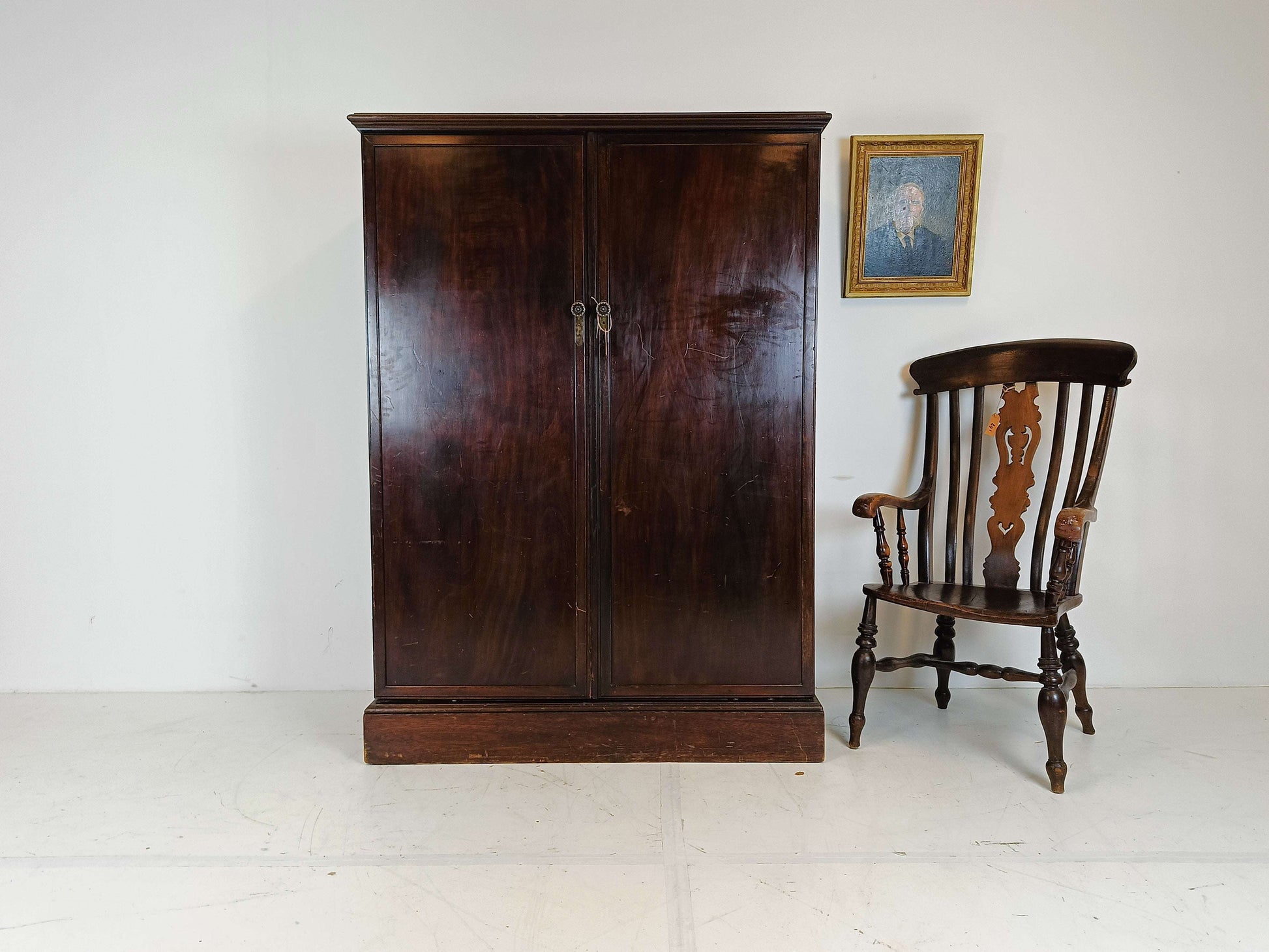 1920s, Mahogany and Oak Compactom Ltd Gentleman's Wardrobe (1) 1920s, Mahogany and Oak Compactom Ltd Gentleman's Wardrobe (1)