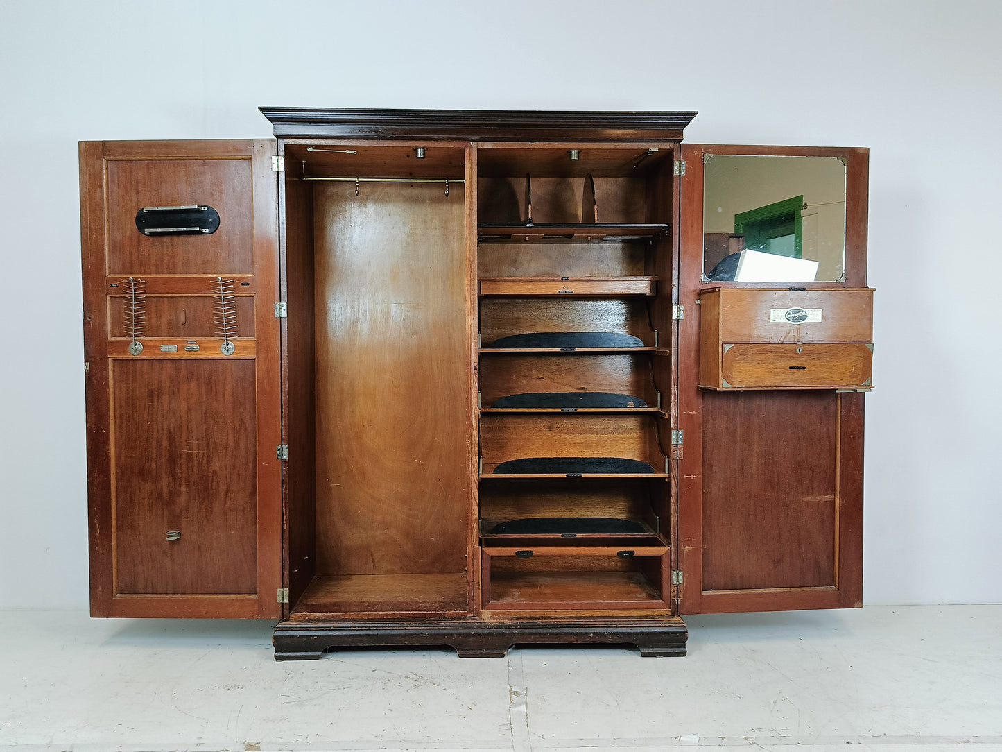 1920s, Mahogany and Oak Compactom Ltd Gentleman's Wardrobe (2) 1920s, Mahogany and Oak Compactom Ltd Gentleman's Wardrobe (2)