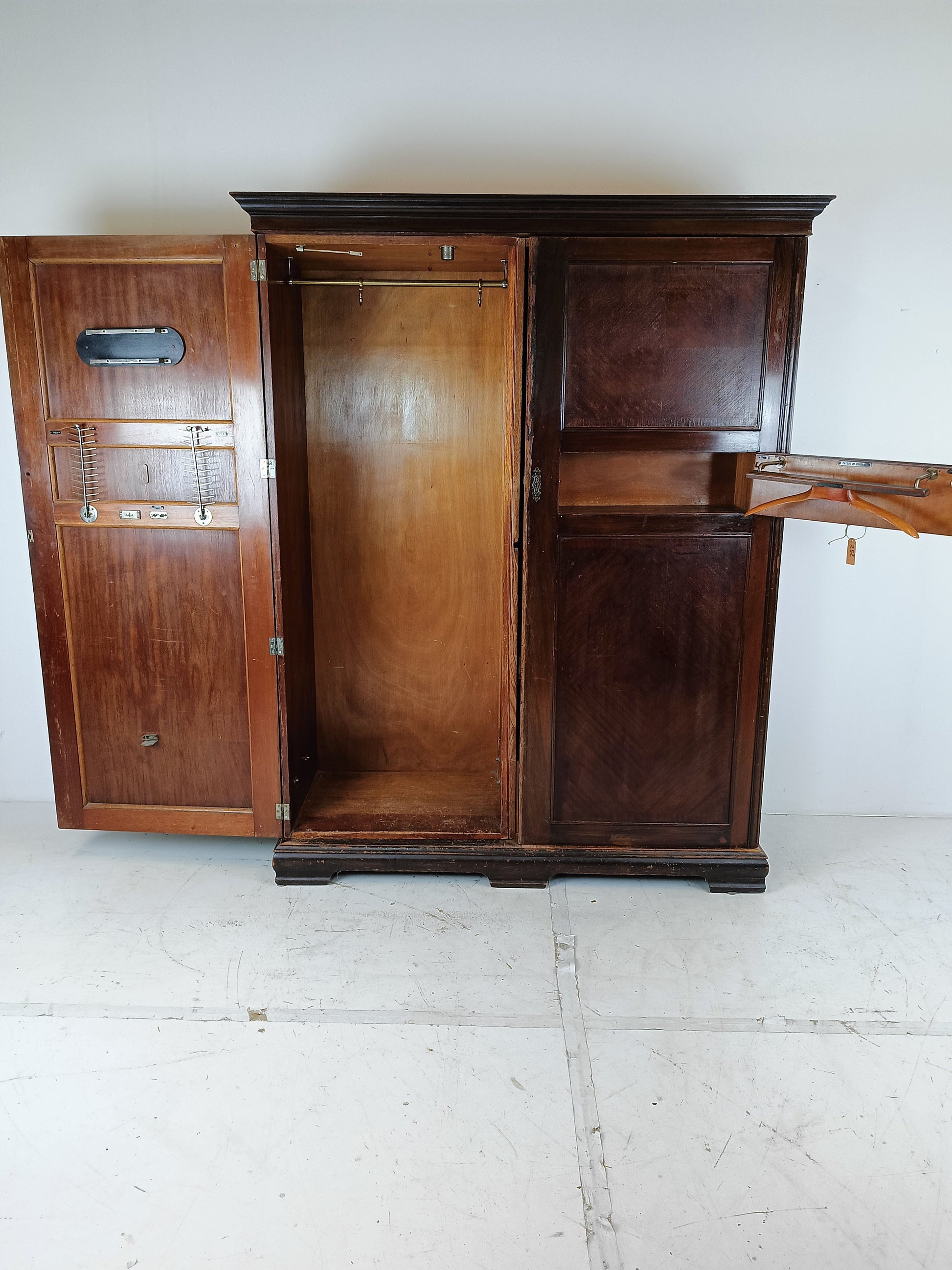 1920s, Mahogany and Oak Compactom Ltd Gentleman's Wardrobe (2) 1920s, Mahogany and Oak Compactom Ltd Gentleman's Wardrobe (2)