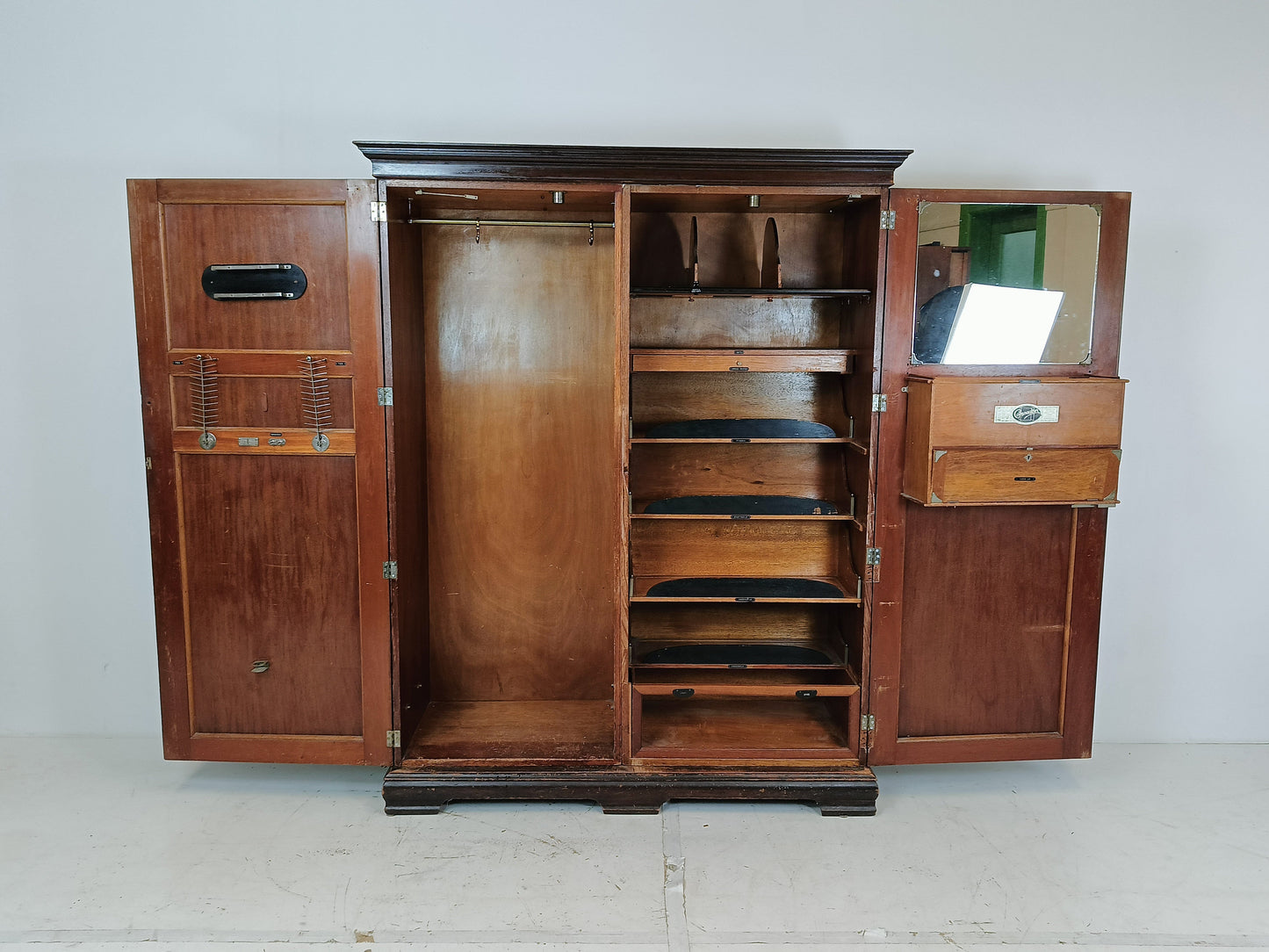 1920s, Mahogany and Oak Compactom Ltd Gentleman's Wardrobe (2) 1920s, Mahogany and Oak Compactom Ltd Gentleman's Wardrobe (2)