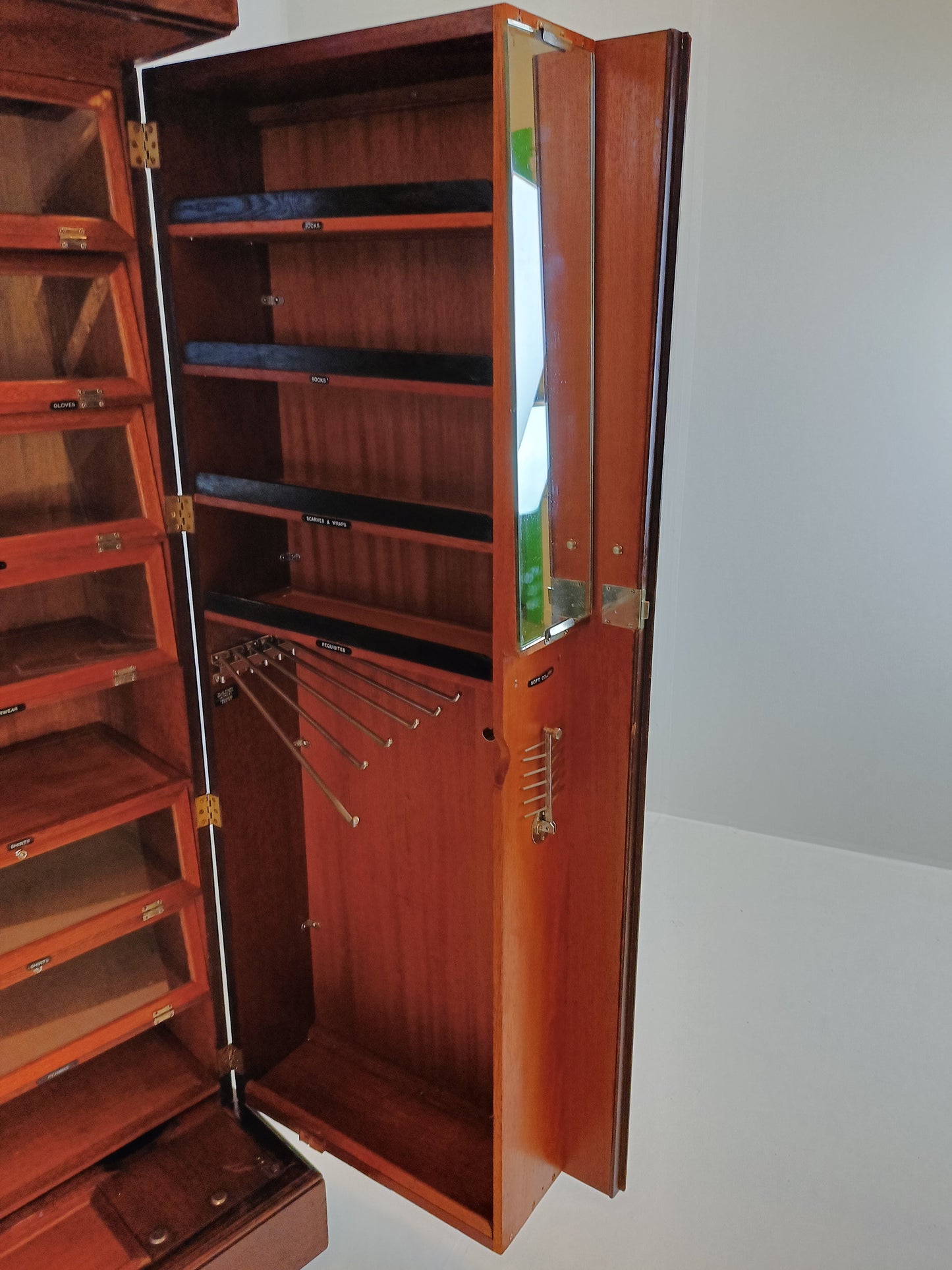 1920s, Mahogany and Oak Compactom Ltd Gentleman's Wardrobe (3) 1920s, Mahogany and Oak Compactom Ltd Gentleman's Wardrobe (3)