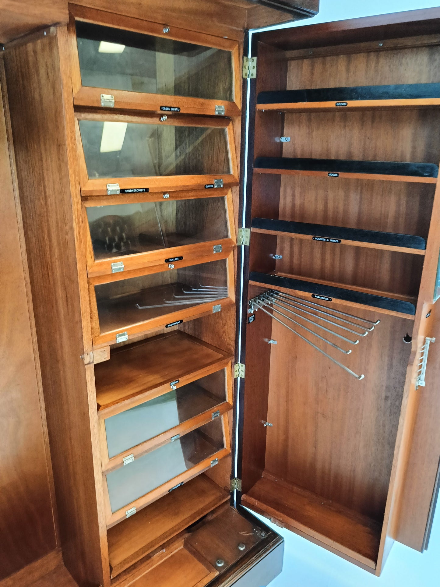 1920s, Mahogany and Oak Compactom Ltd Gentleman's Wardrobe (3) 1920s, Mahogany and Oak Compactom Ltd Gentleman's Wardrobe (3)