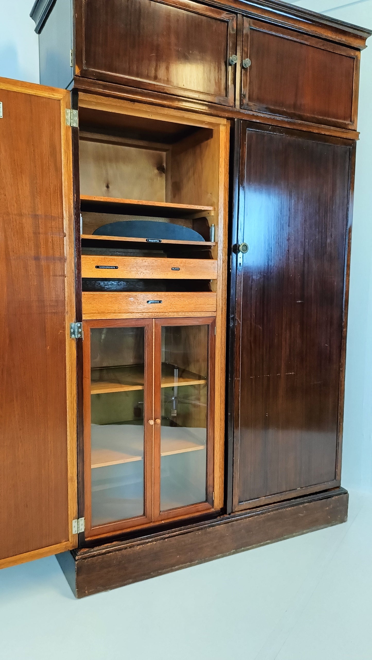 1920s, Mahogany and Oak Compactom Ltd Gentleman's Wardrobe (5) 1920s, Mahogany and Oak Compactom Ltd Gentleman's Wardrobe (5)