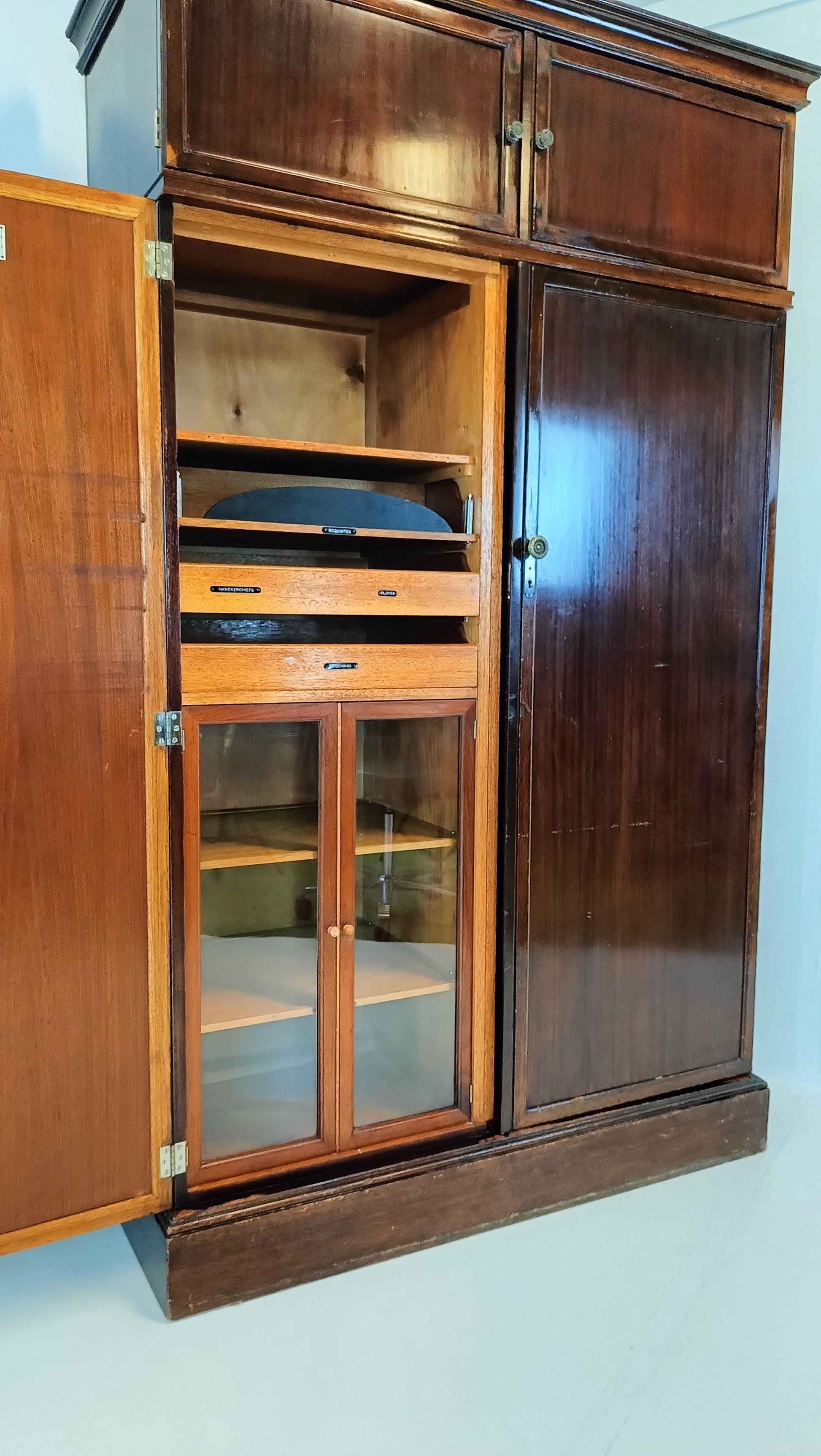 1920s, Mahogany and Oak Compactom Ltd Gentleman's Wardrobe (5) 1920s, Mahogany and Oak Compactom Ltd Gentleman's Wardrobe (5)