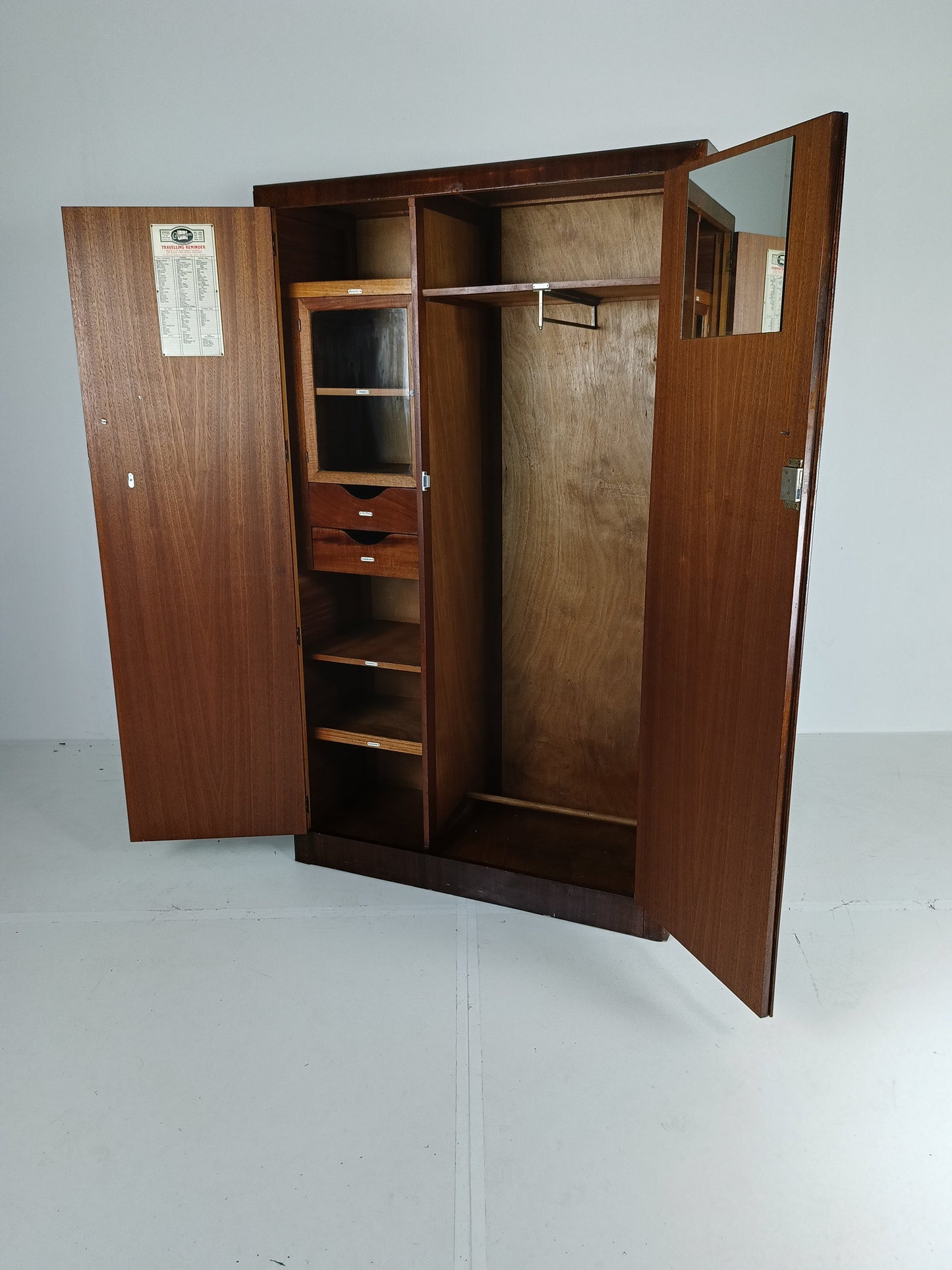 1920s, Mahogany and Oak Compactom Ltd Gentleman's Wardrobe (6) 1920s, Mahogany and Oak Compactom Ltd Gentleman's Wardrobe (6)