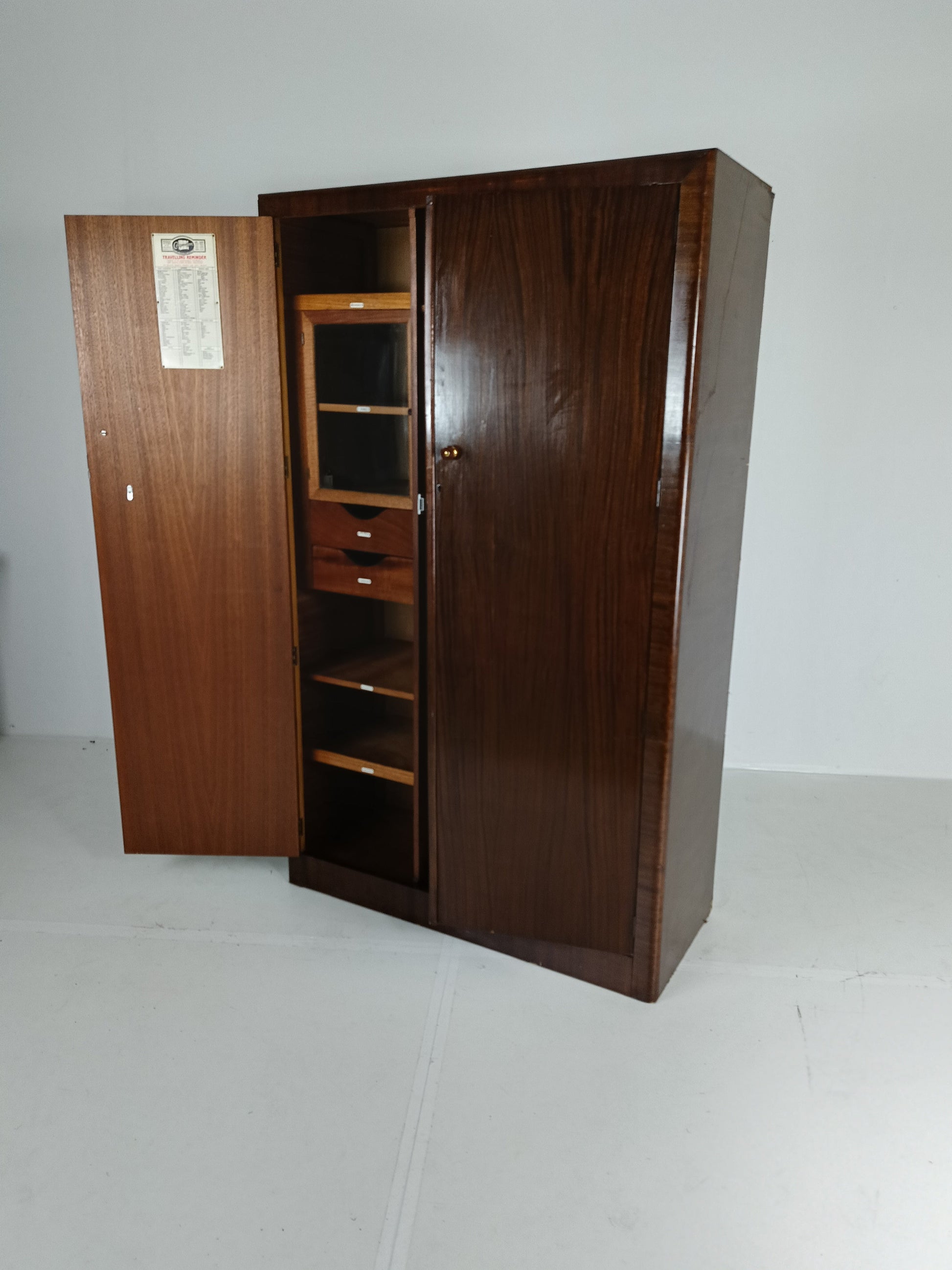 1920s, Mahogany and Oak Compactom Ltd Gentleman's Wardrobe (6) 1920s, Mahogany and Oak Compactom Ltd Gentleman's Wardrobe (6)